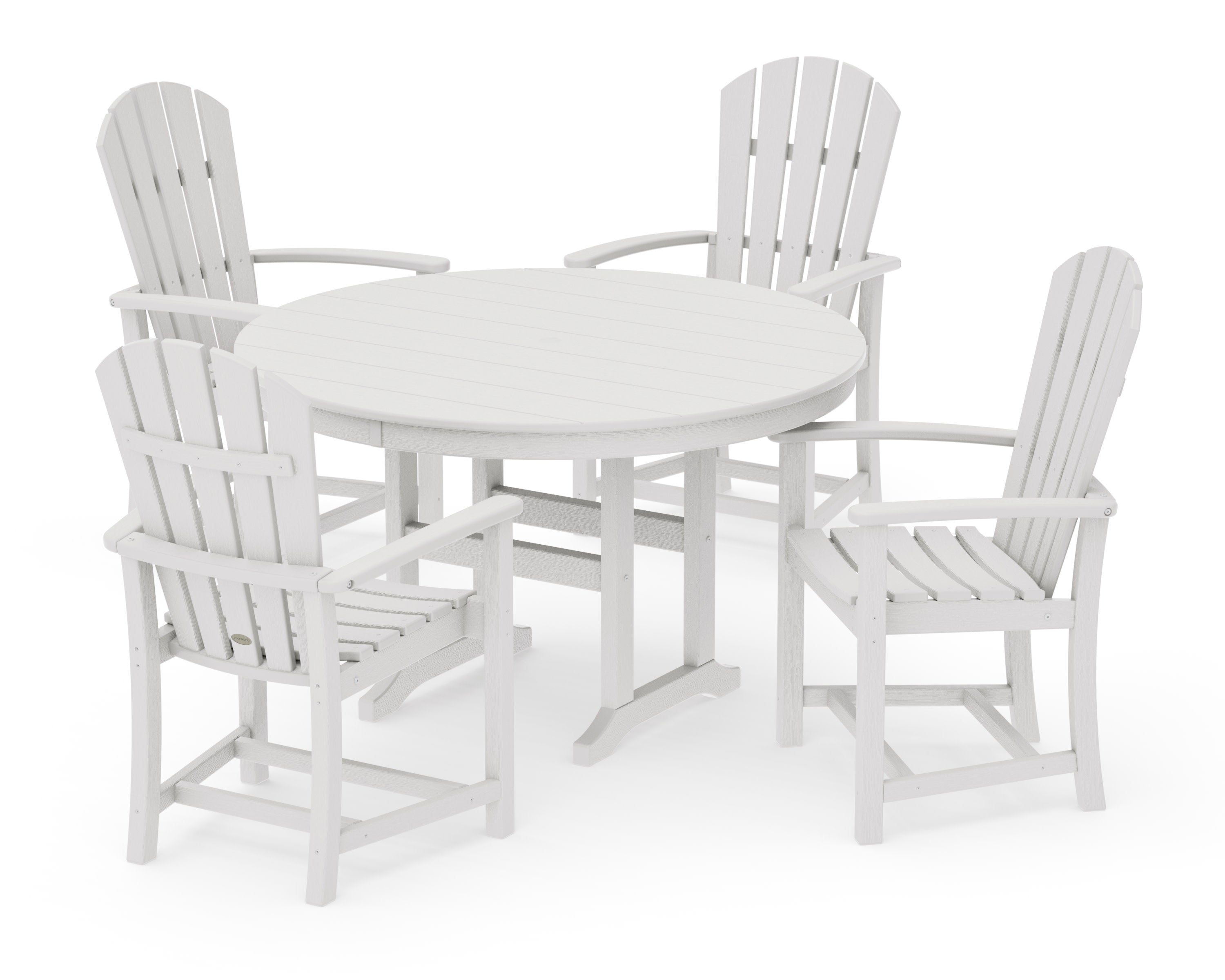 Palm Coast 5-Piece Round Farmhouse Dining Set in Vintage White