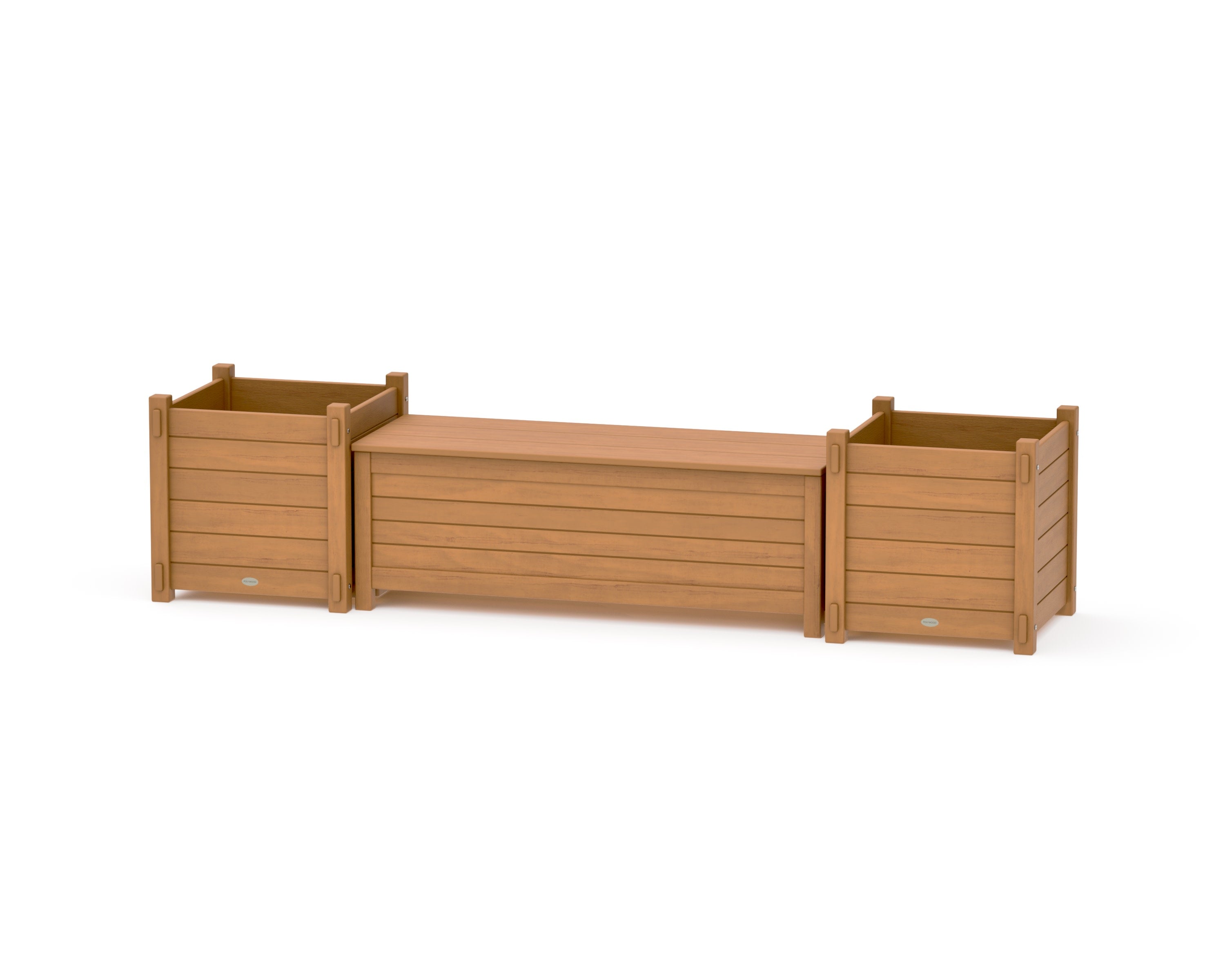 48" Nautical Straight Planter Storage Bench Set- Large in Natural