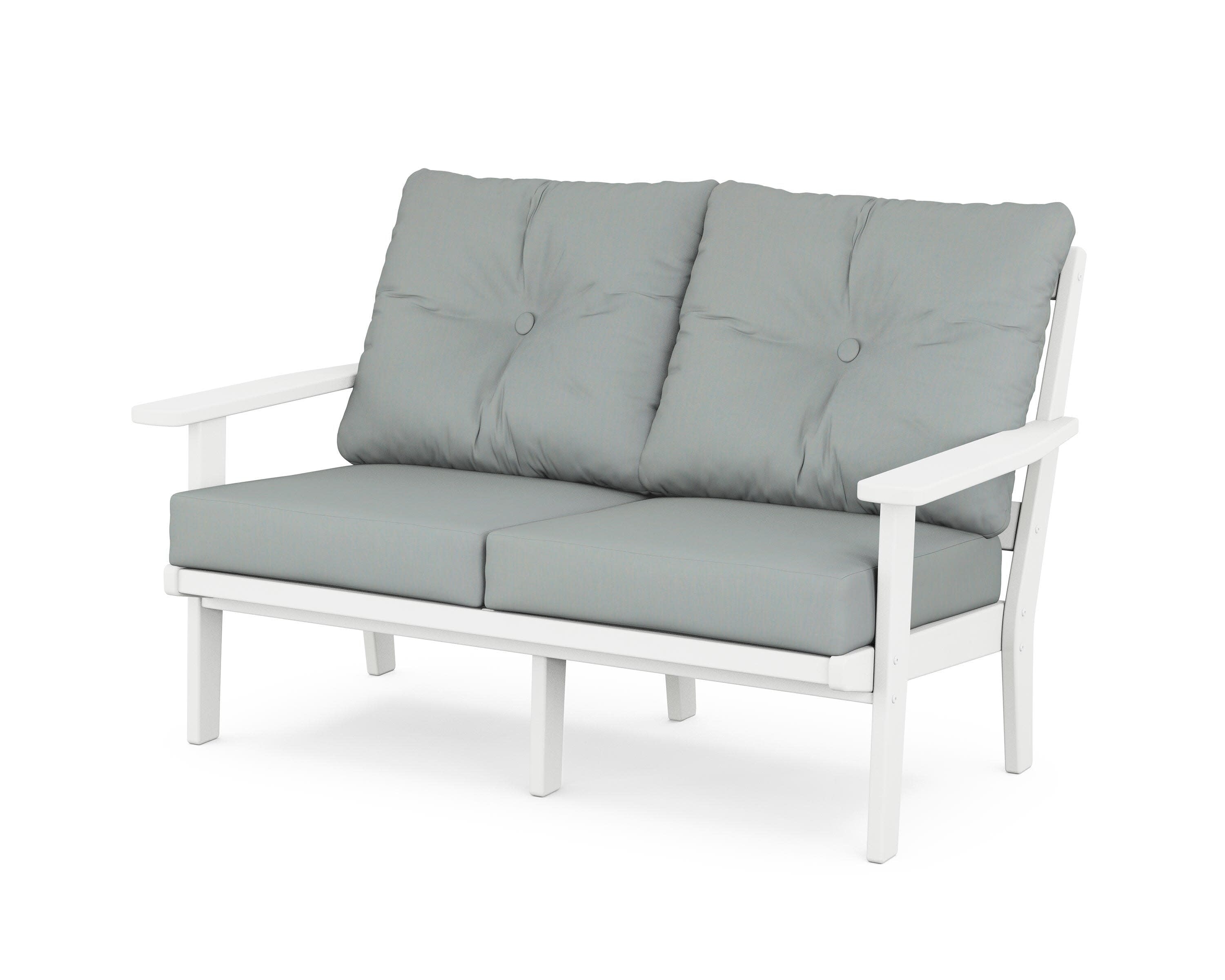 Oxford Deep SeatingLoveseat in White / Spa