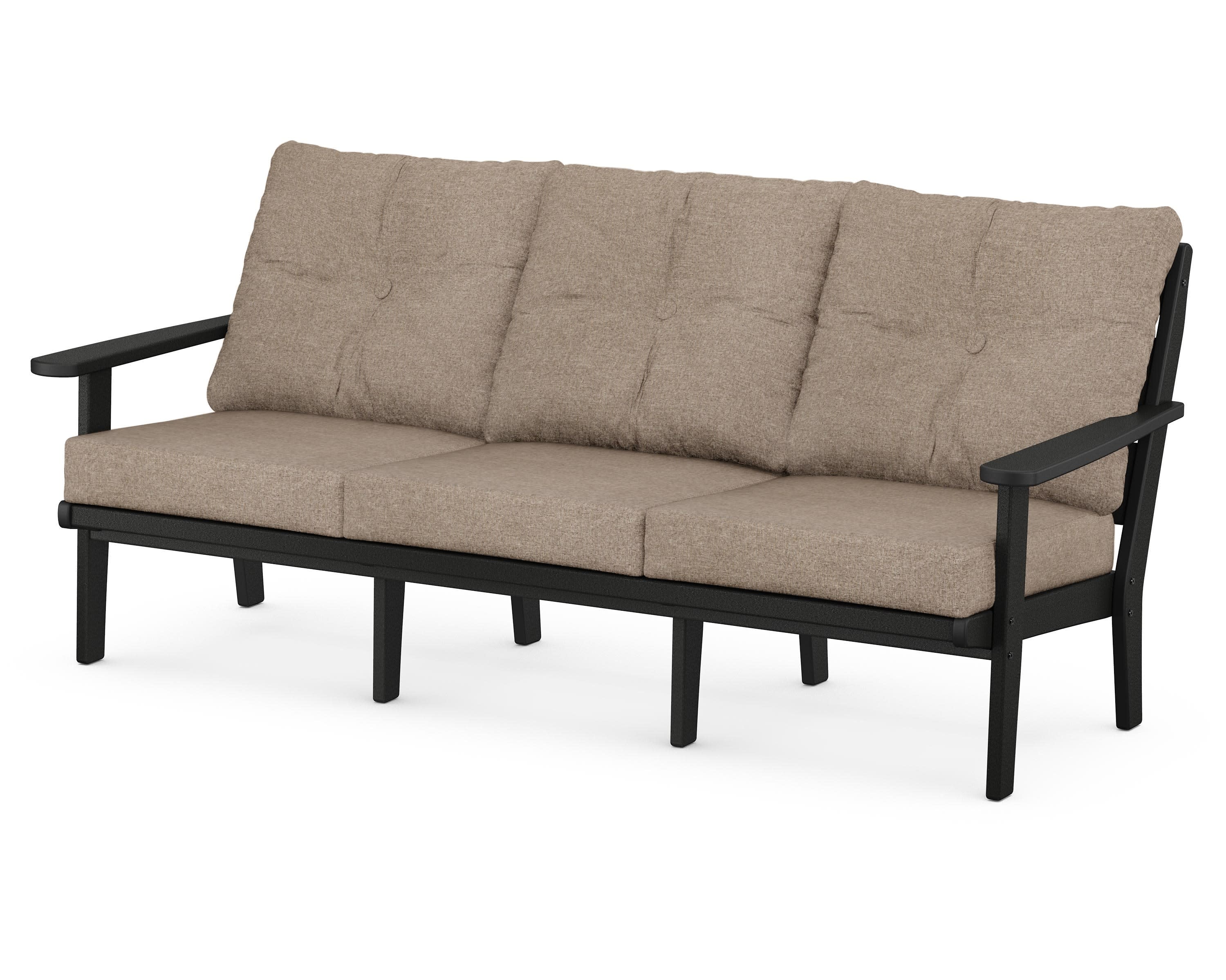 Lakeside Deep Seating Sofa in Black / Spiced Burlap