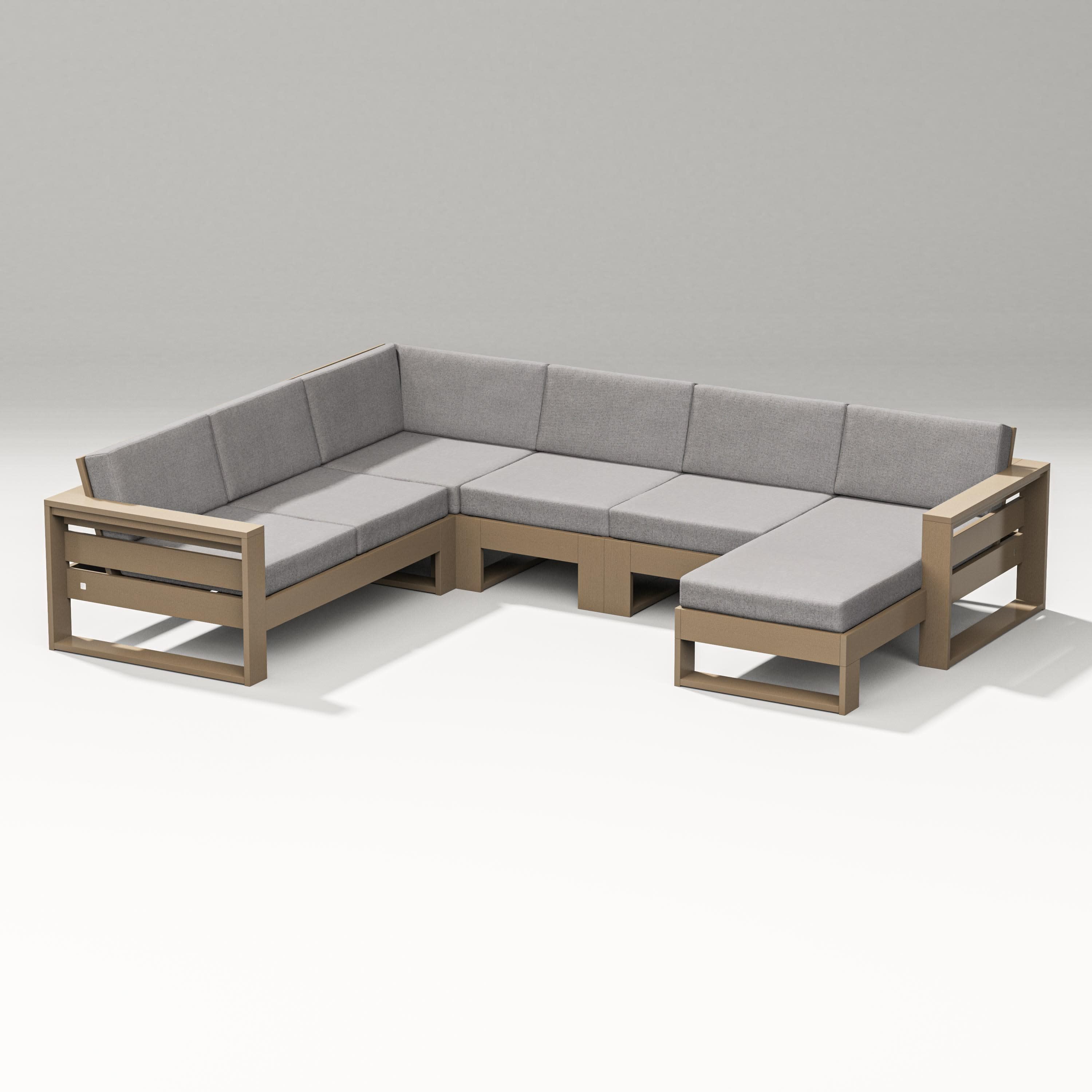 Latitude Corner Sectional with Right Chaise in Vintage Sahara / Grey Mist