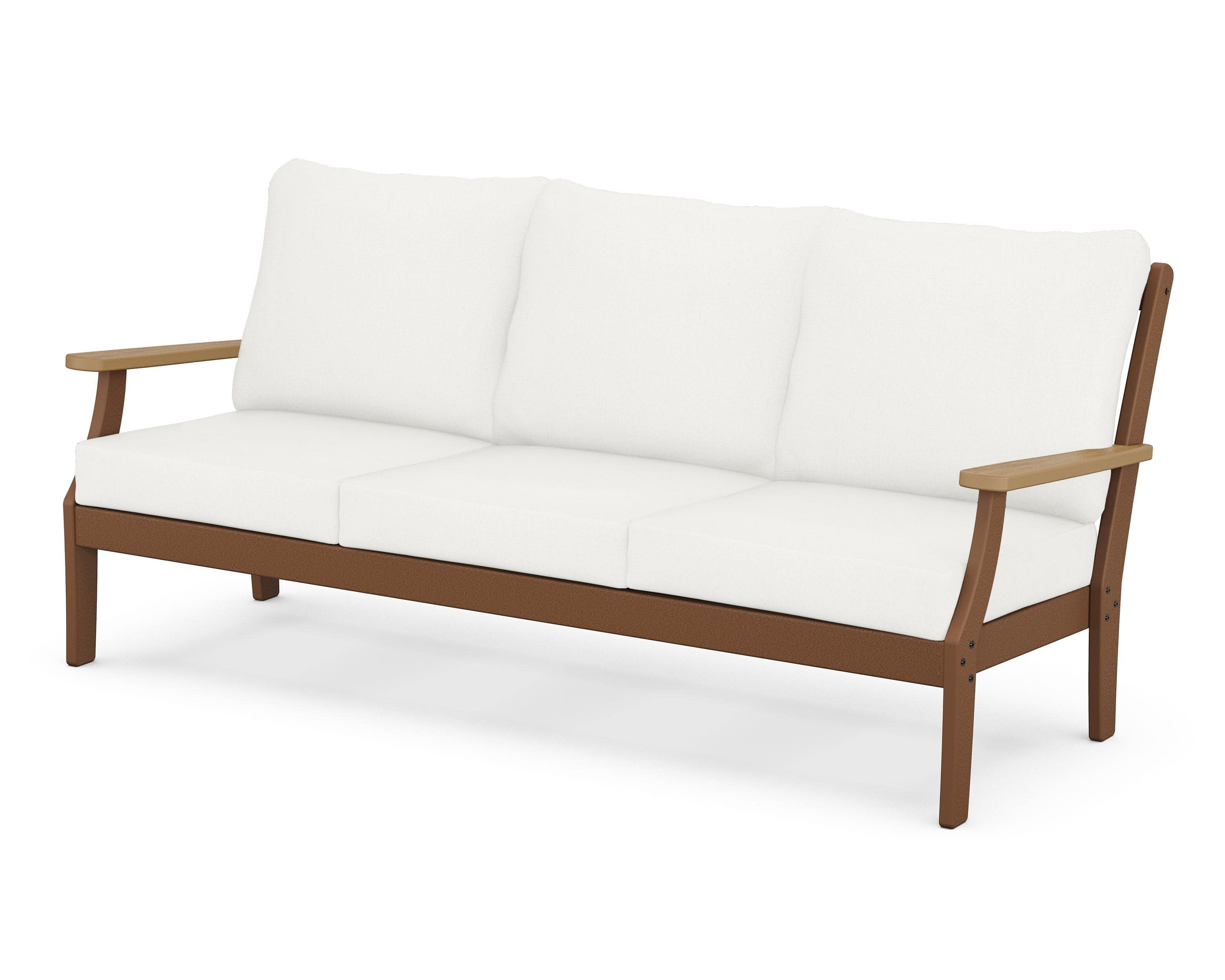 Braxton Deep Seating Sofa in Teak / Natural / Natural Linen