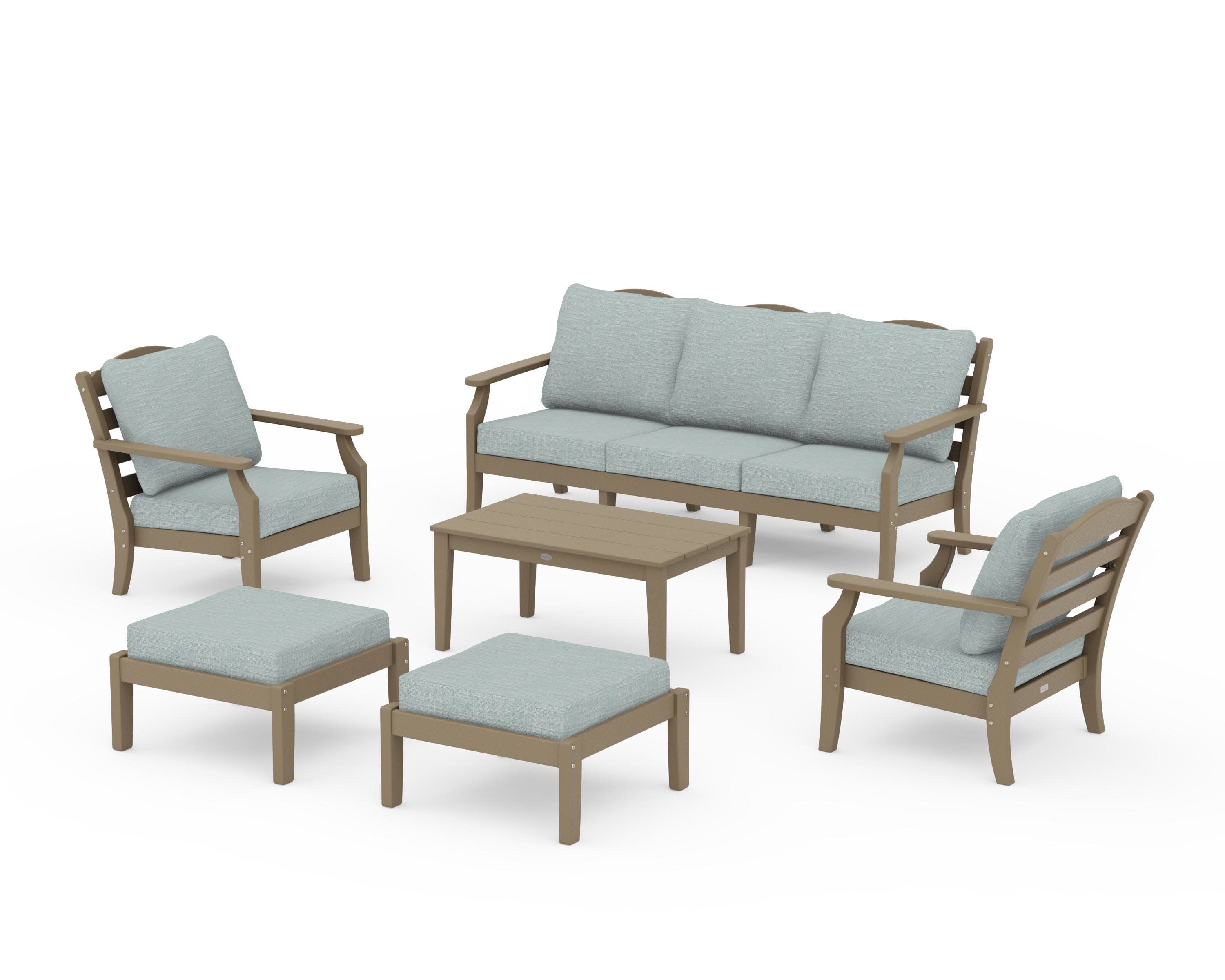 Savannah 6-Piece Lounge Sofa Set in Vintage Sahara / Soothe Mist