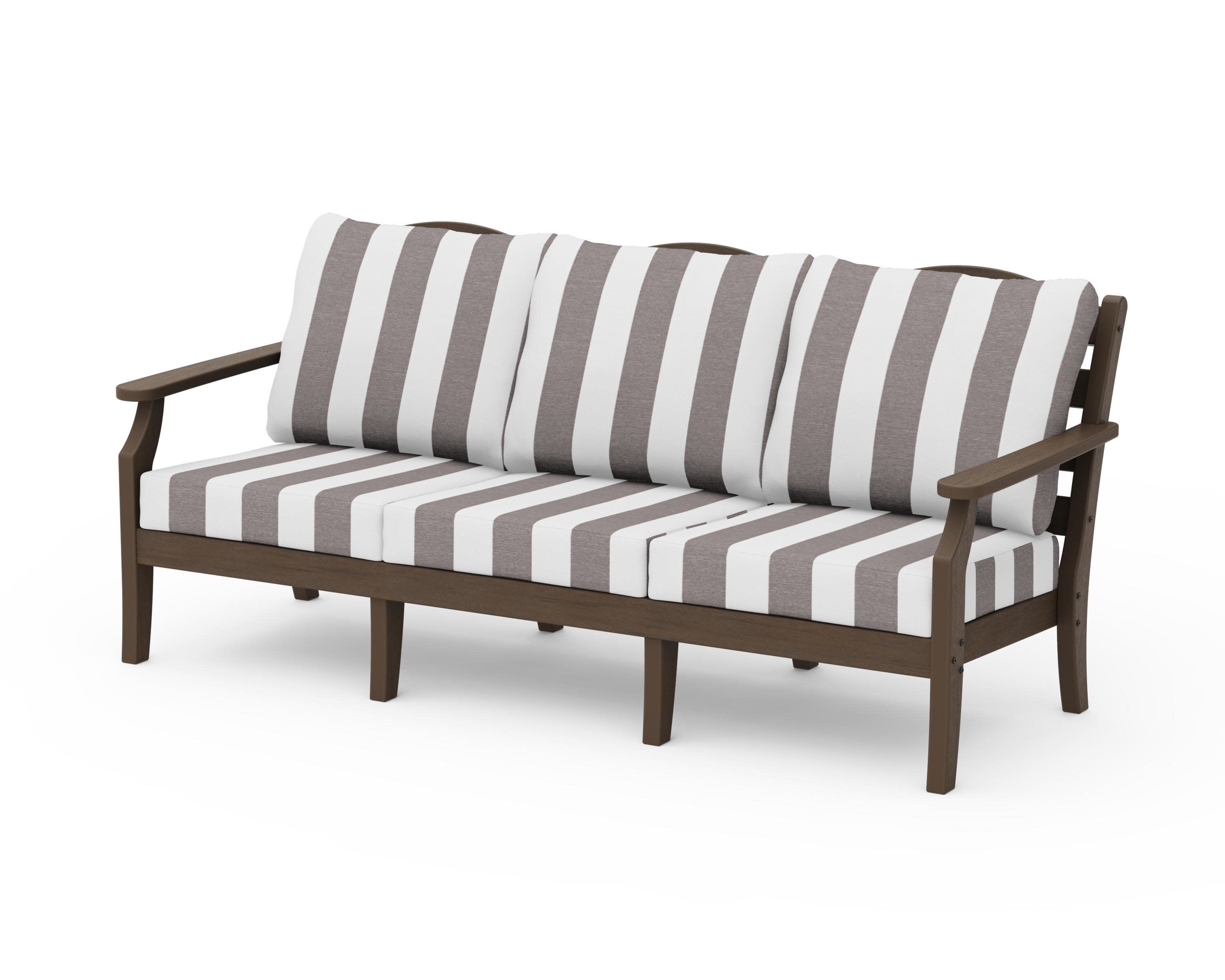 Savannah Deep Seating Sofa in Kona / Cabana Stripe Grey Mist