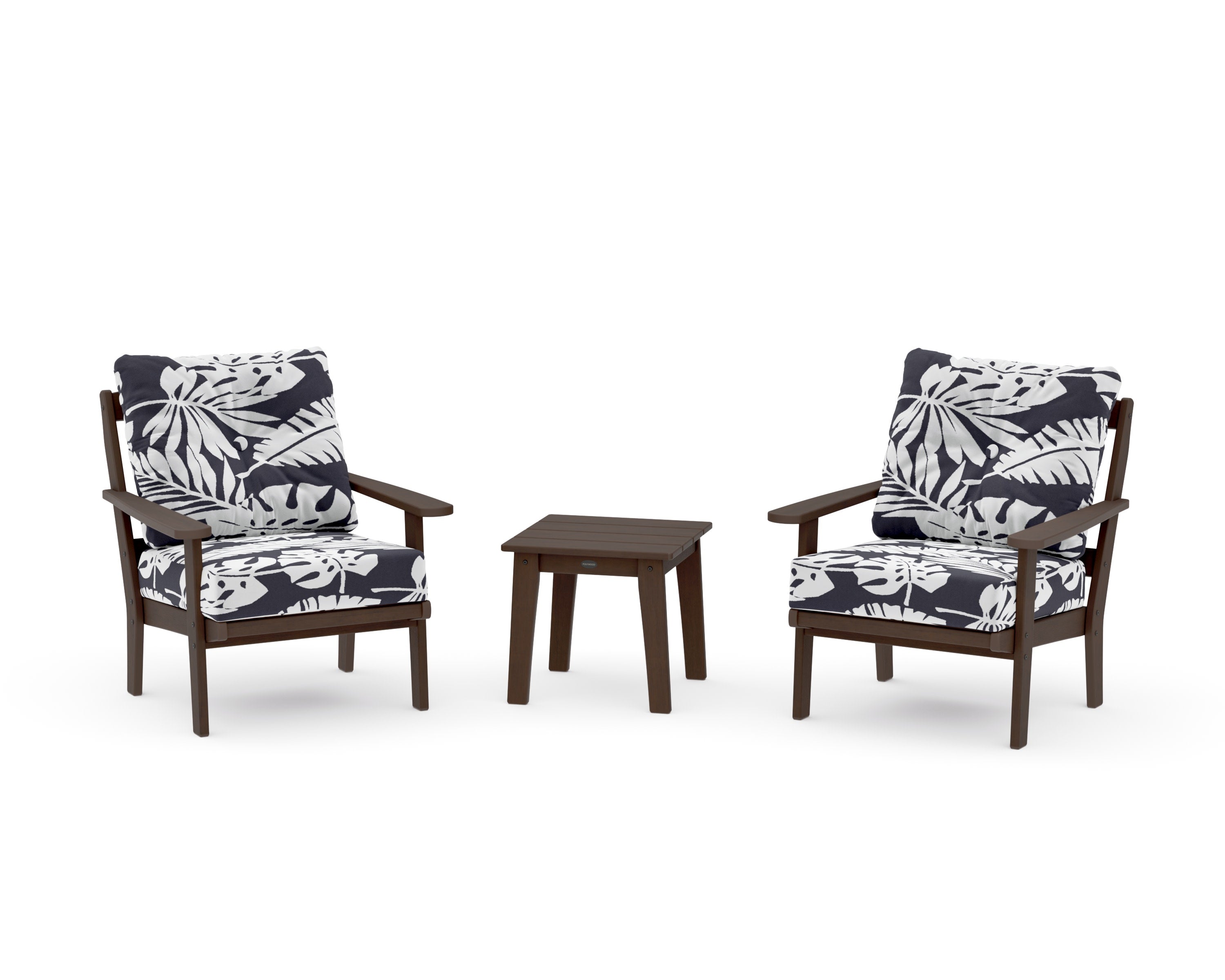 Mission 3-Piece Deep Seating Set in Kona / Leaf Navy