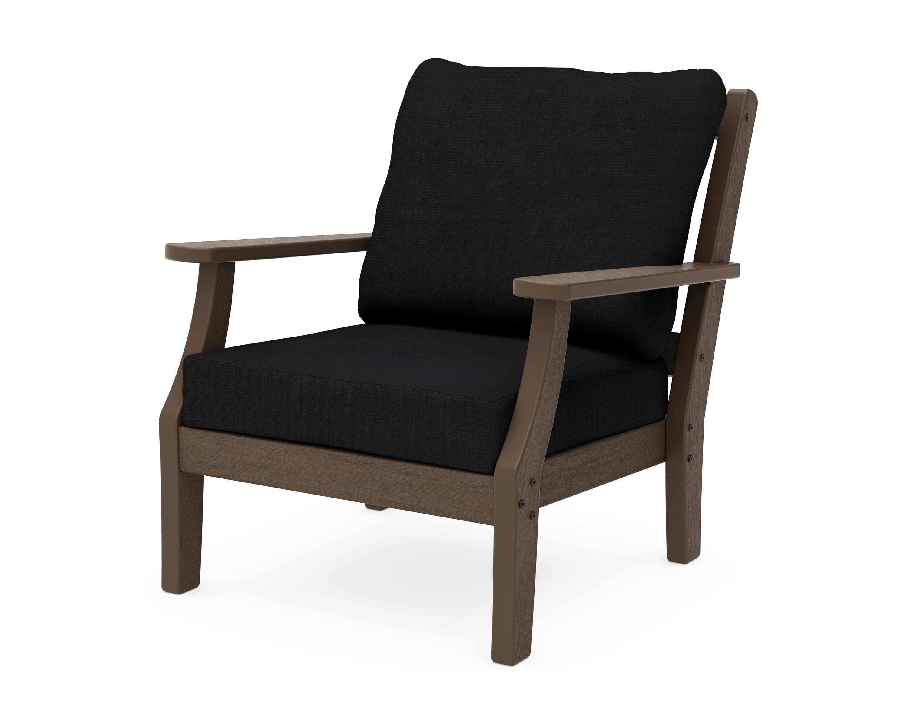 Chinoiserie Deep Seating Chair in Kona / Midnight Linen