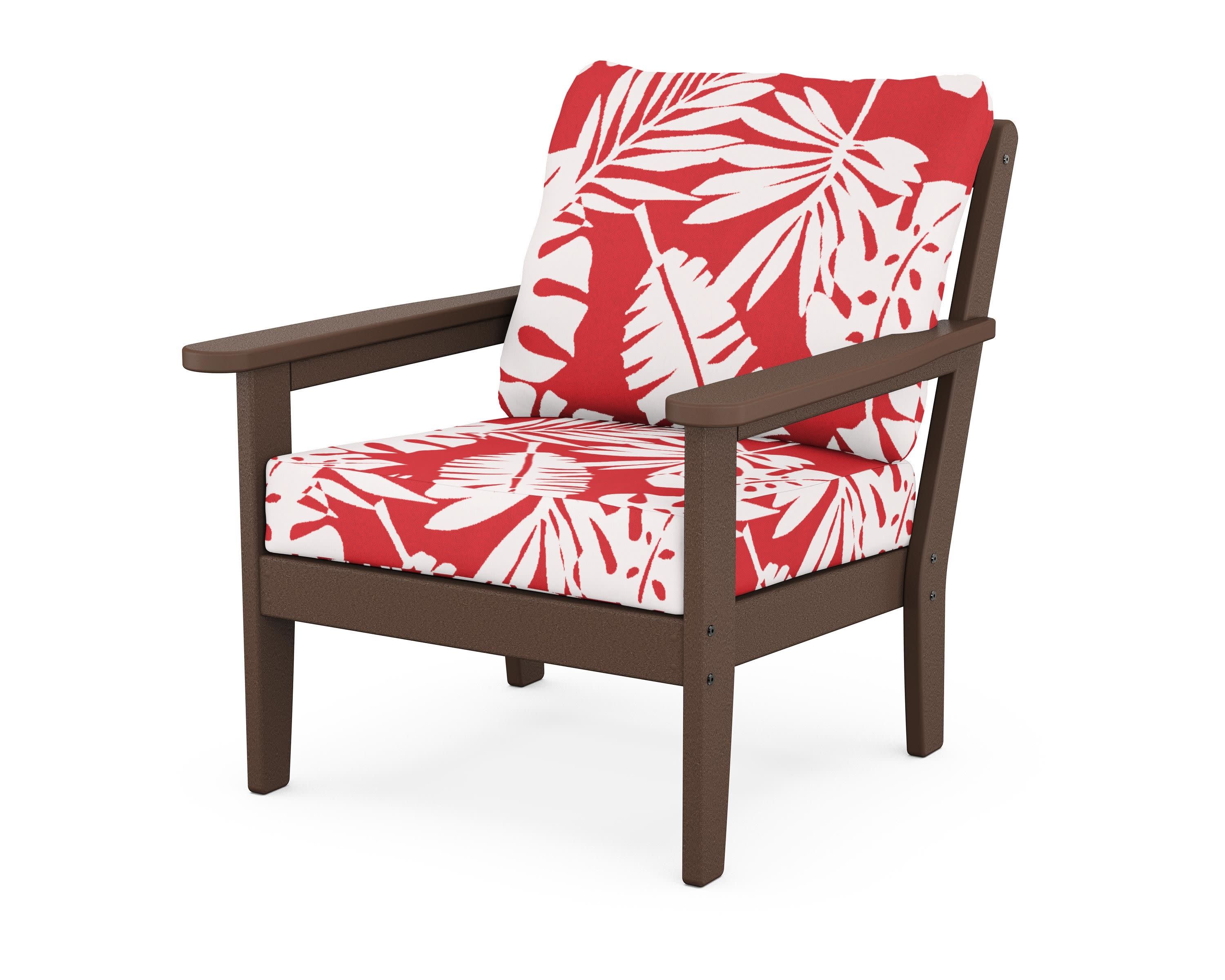 Cottage Deep Seating Chair in Mahogany / Leaf Crimson