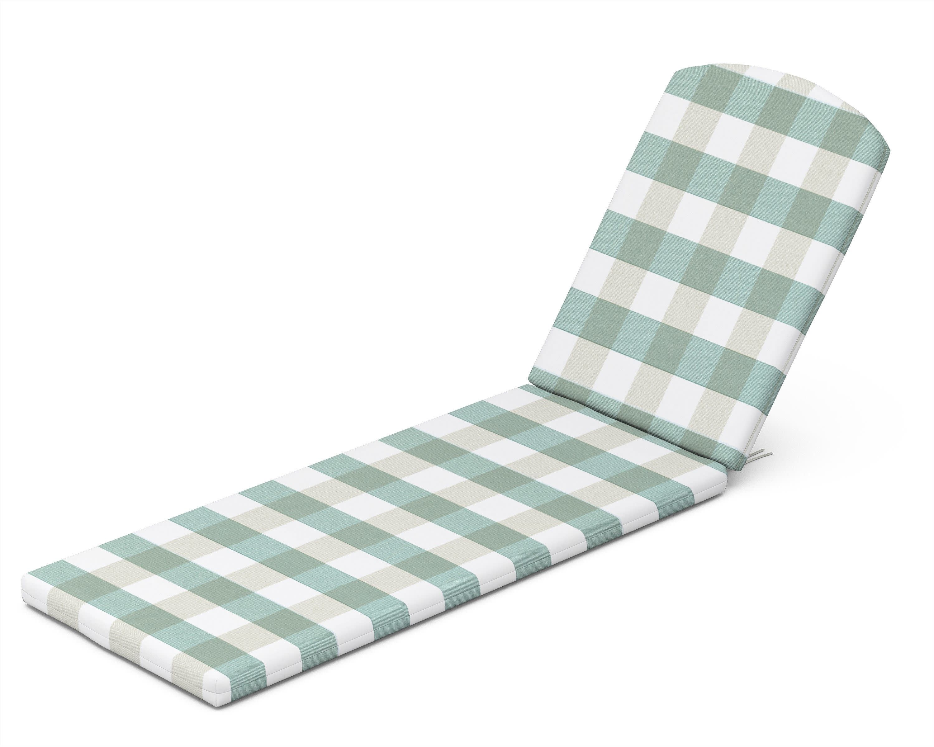 Chaise Cushion in Buffalo Plaid Glacier Spa