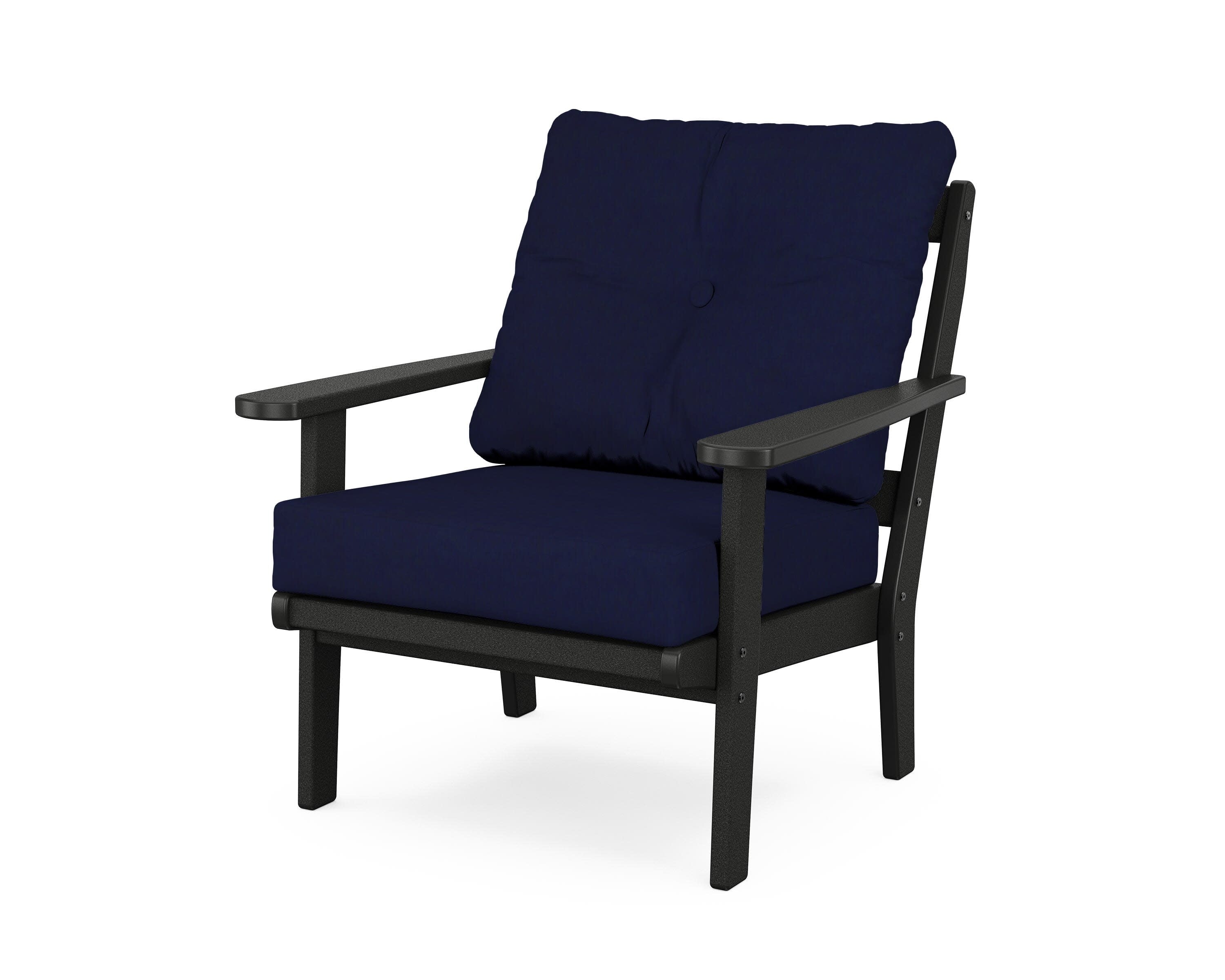 Mission Deep Seating Chair in Black / Navy