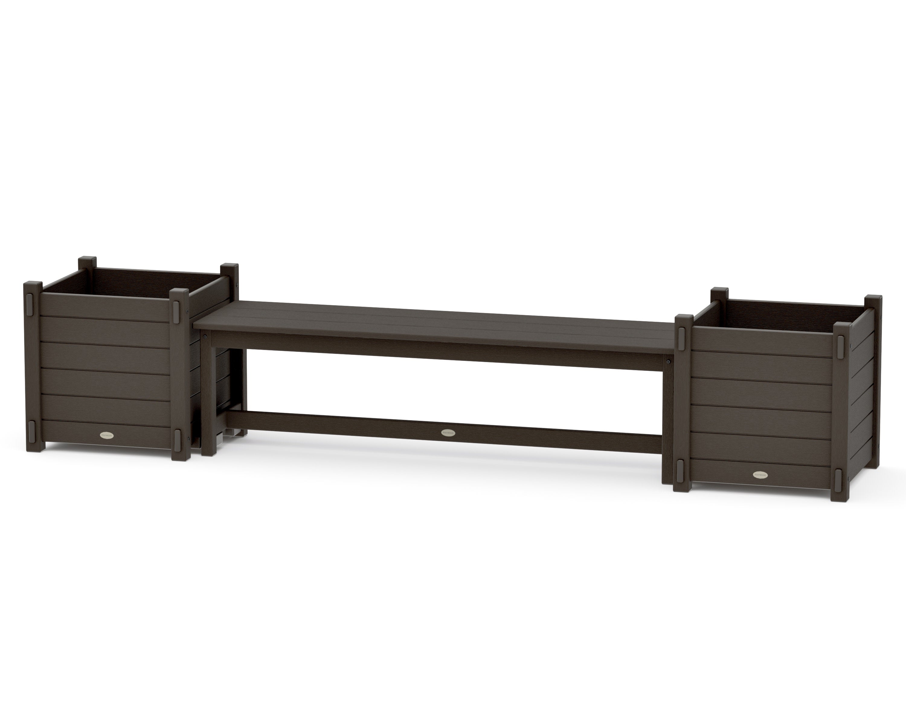 60" Nautical Straight Planter Bench Set - Large in Vintage Coffee