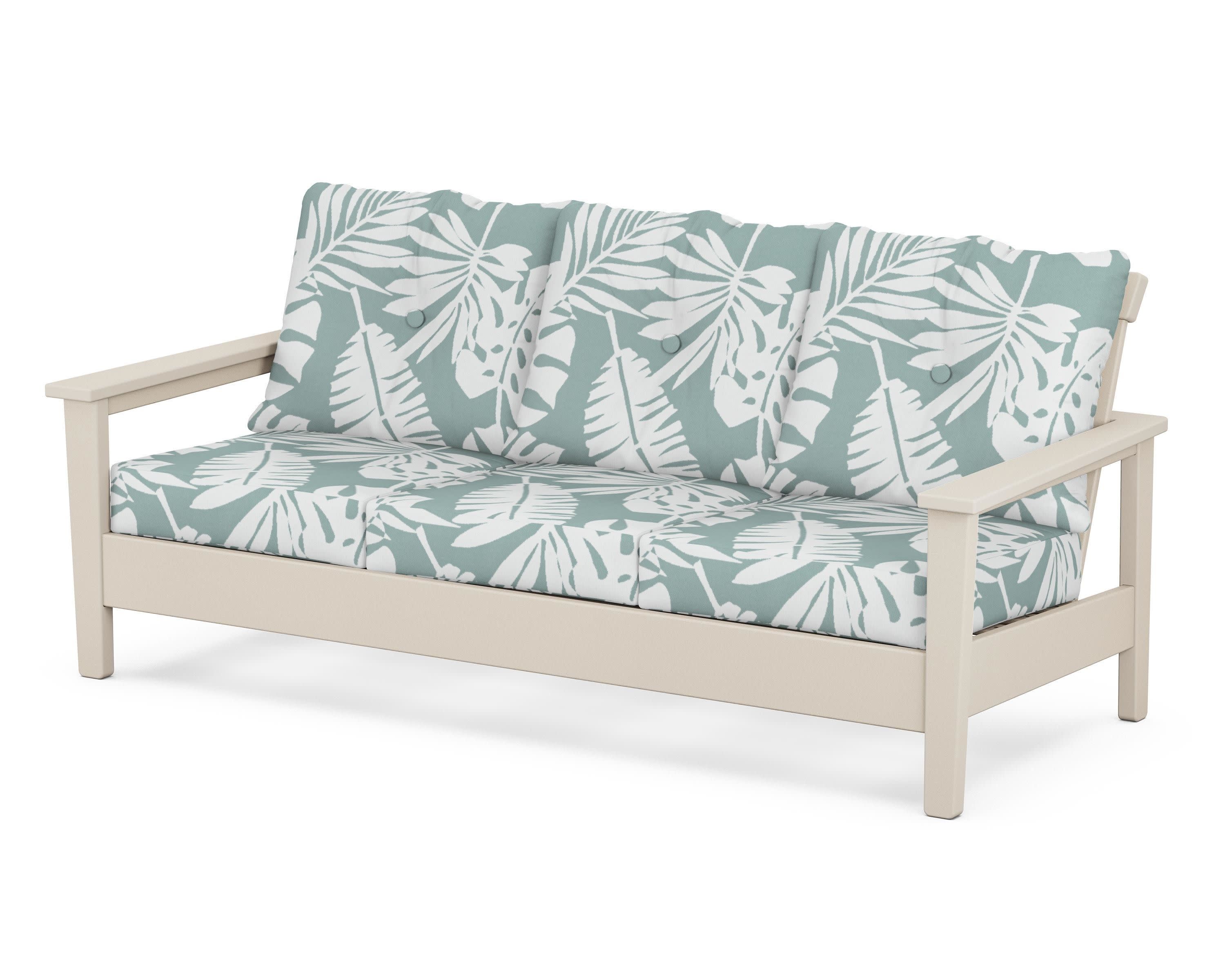 Prescott Deep Seating Sofa in Sand / Leaf Glacier Spa