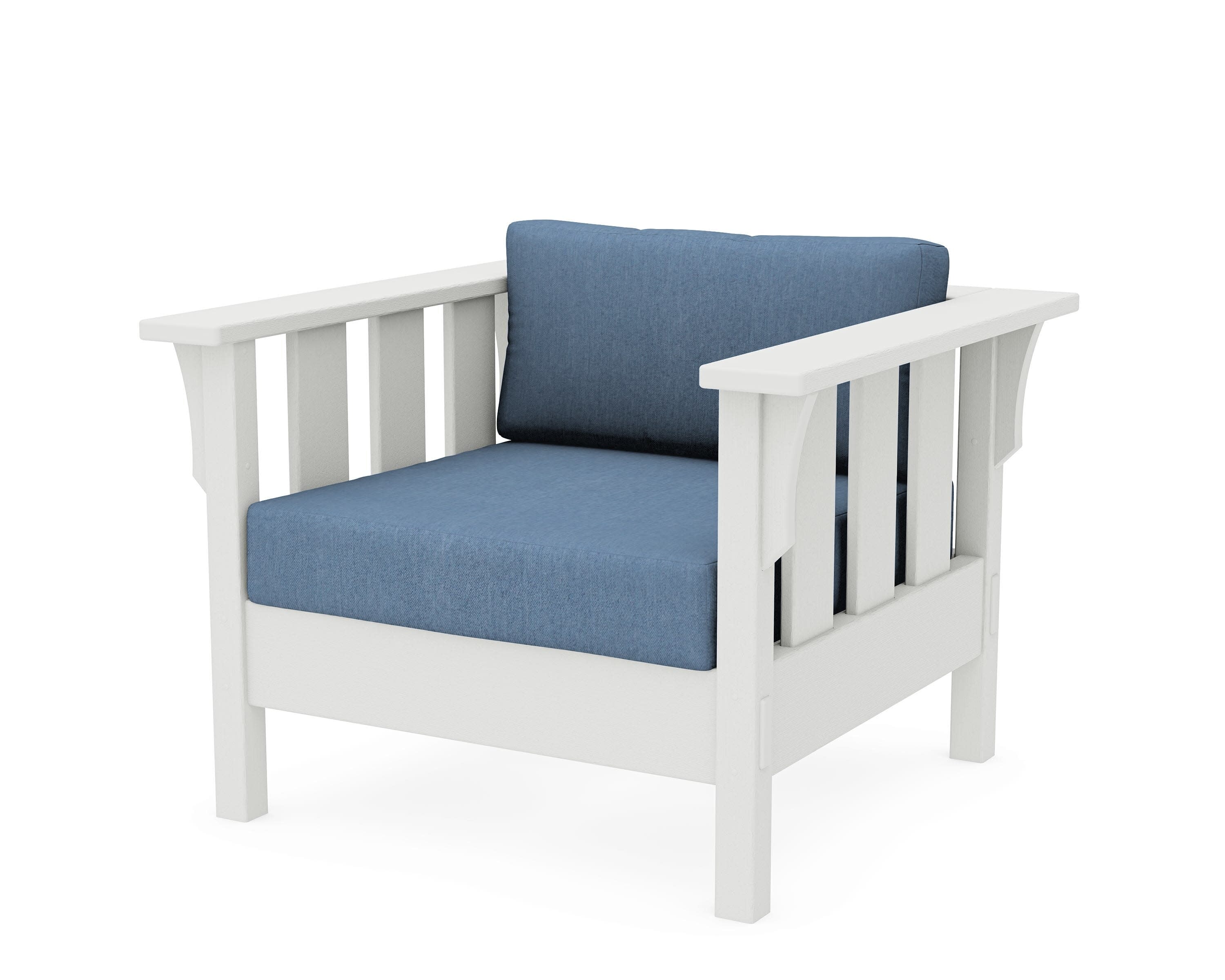 Acadia Deep Seating Chair in Vintage White / Sky Blue