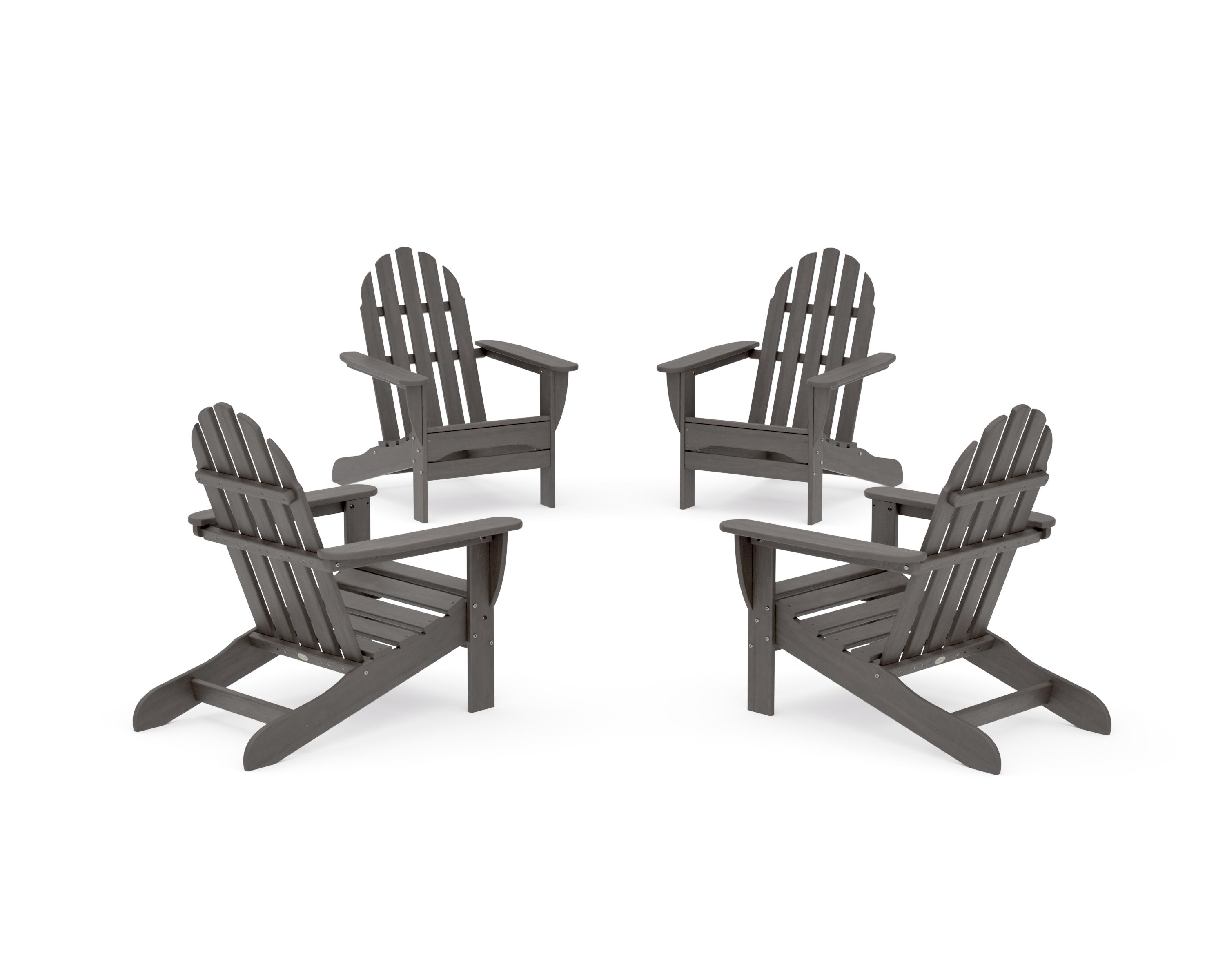4-Piece Classic Adirondack Conversation Set in Driftwood