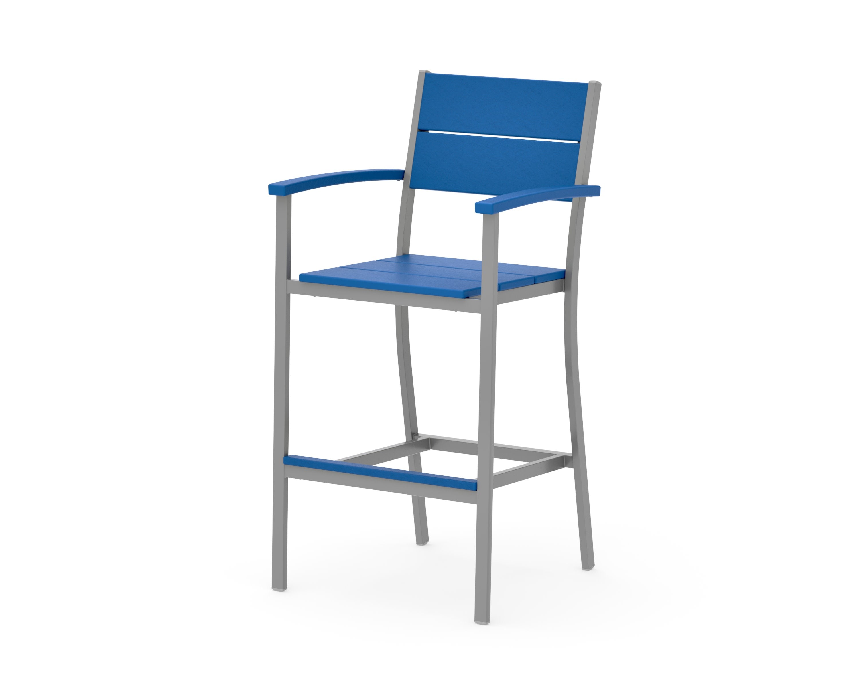 Main Street Bar Arm Chair in Silver / Pacific Blue