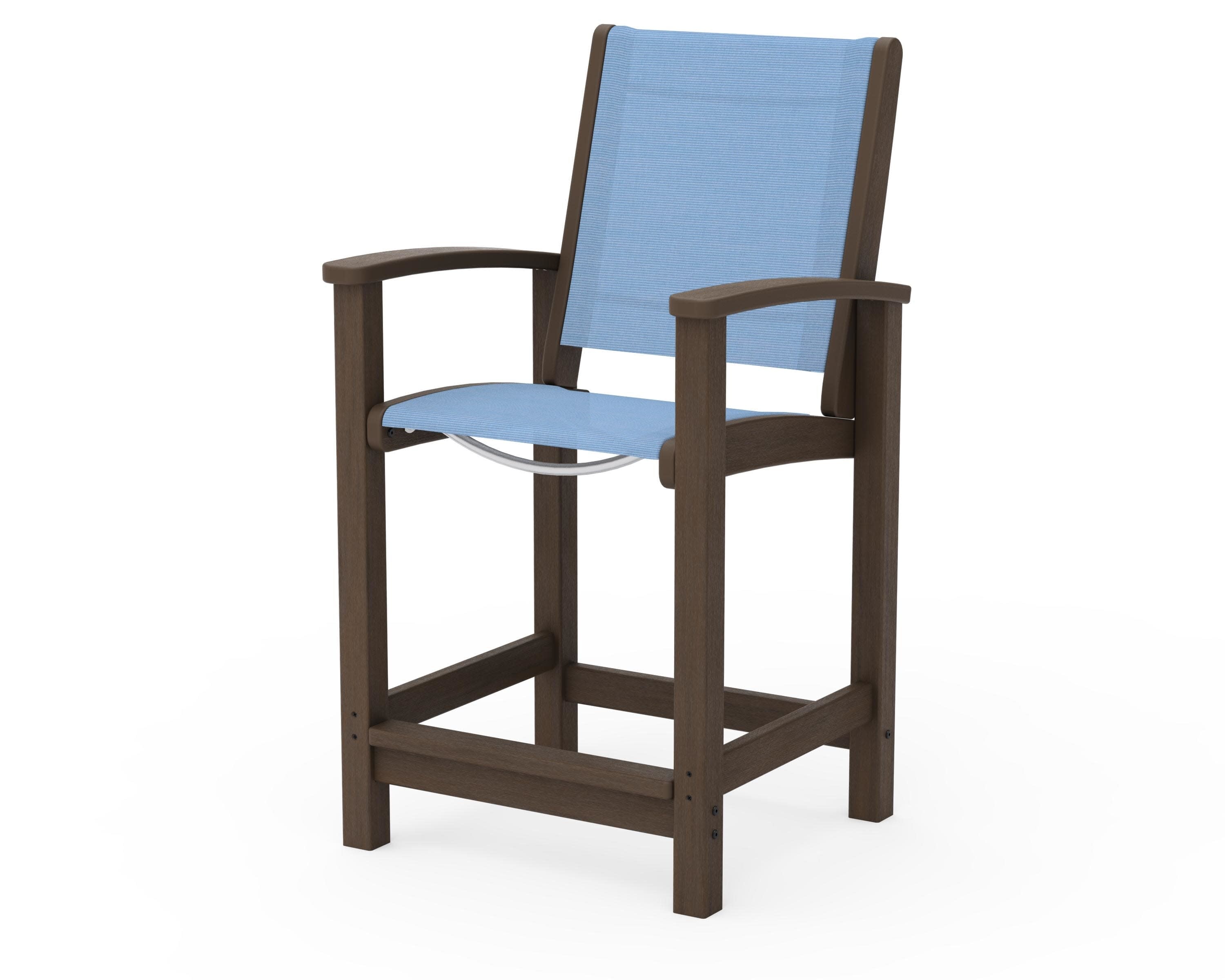 Coastal Counter Chair in Kona / Poolside Sling