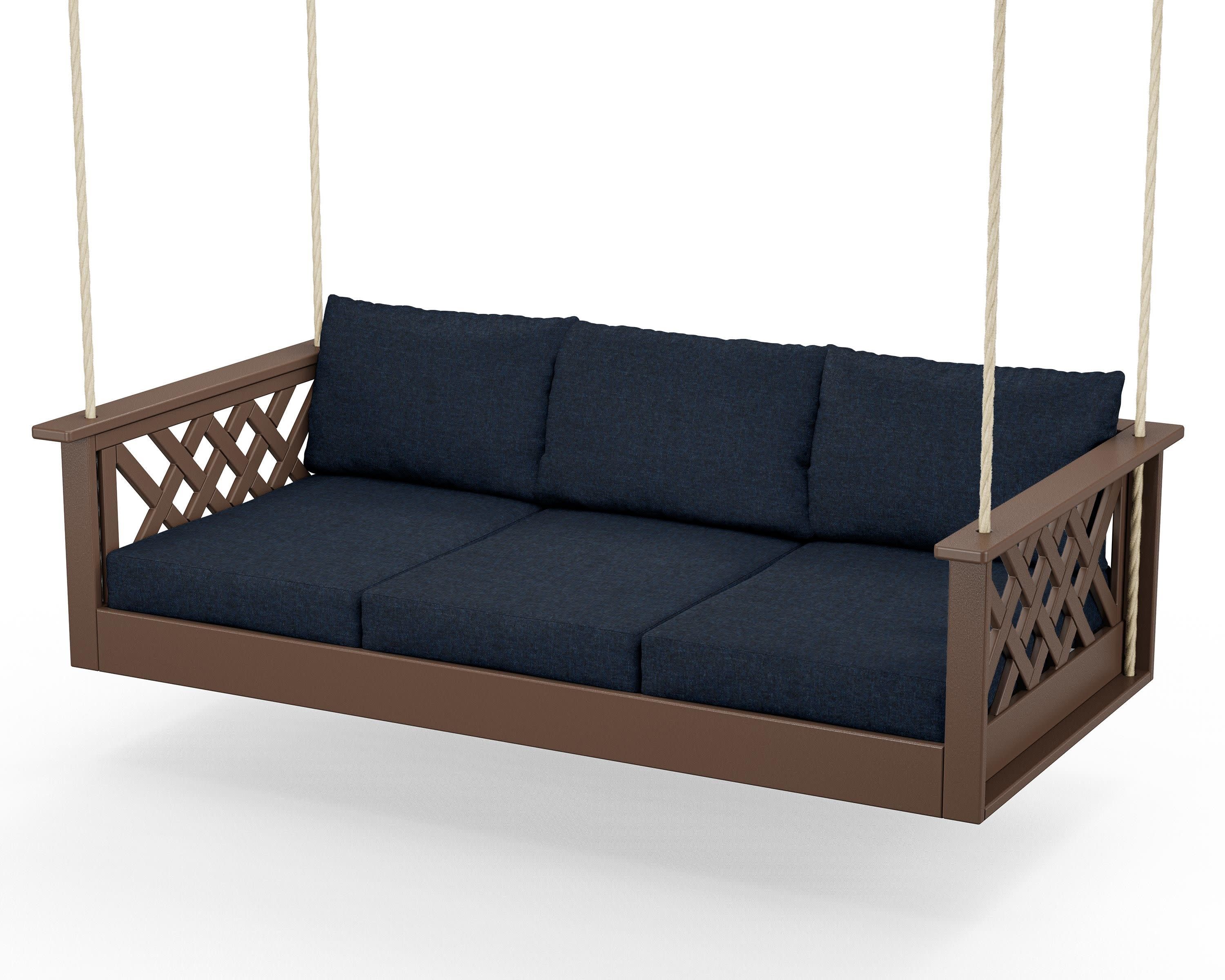 Wovendale Daybed Swing in Mahogany / Marine Indigo