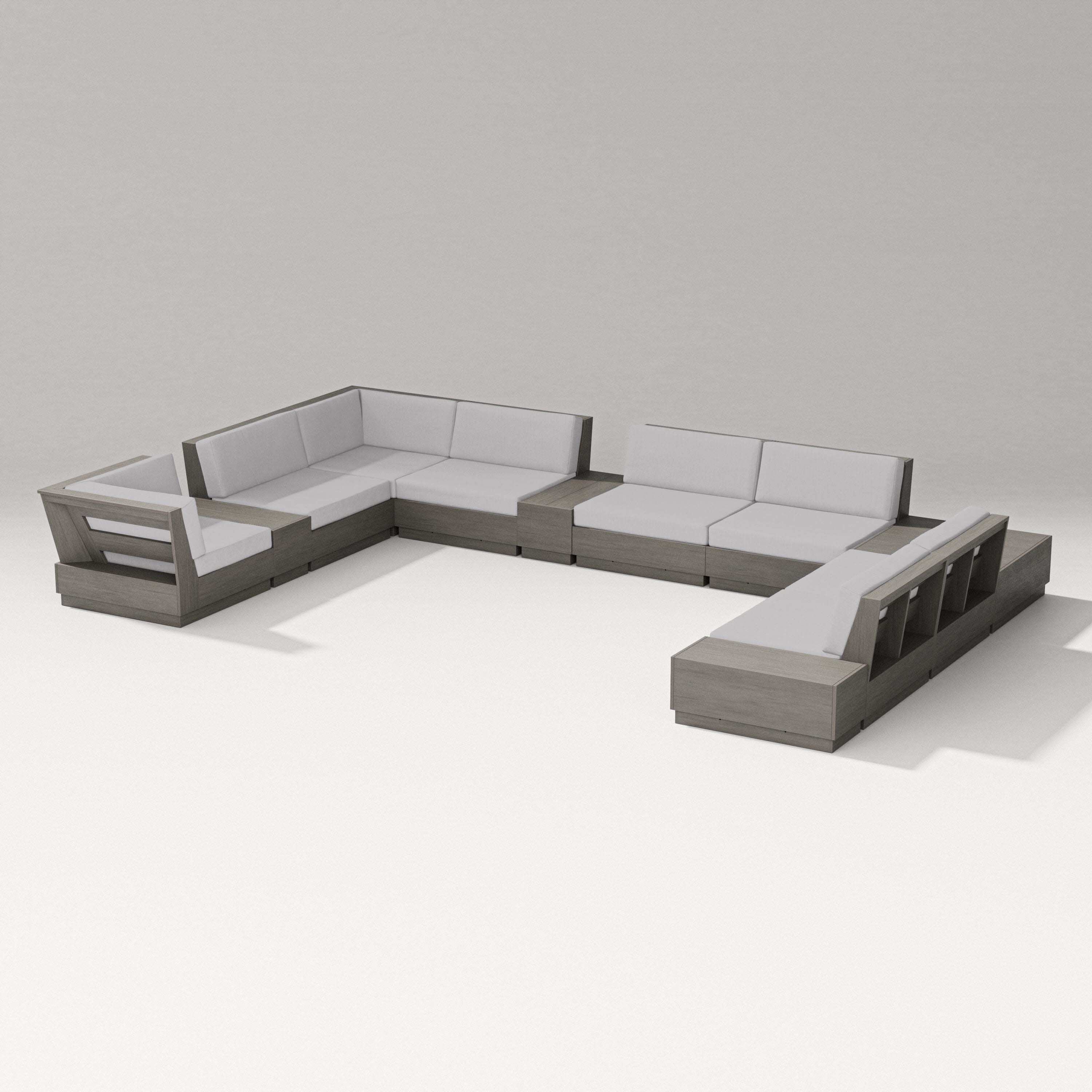 Elevate 12-Piece Conversation Sectional Set in Driftwood / Granite