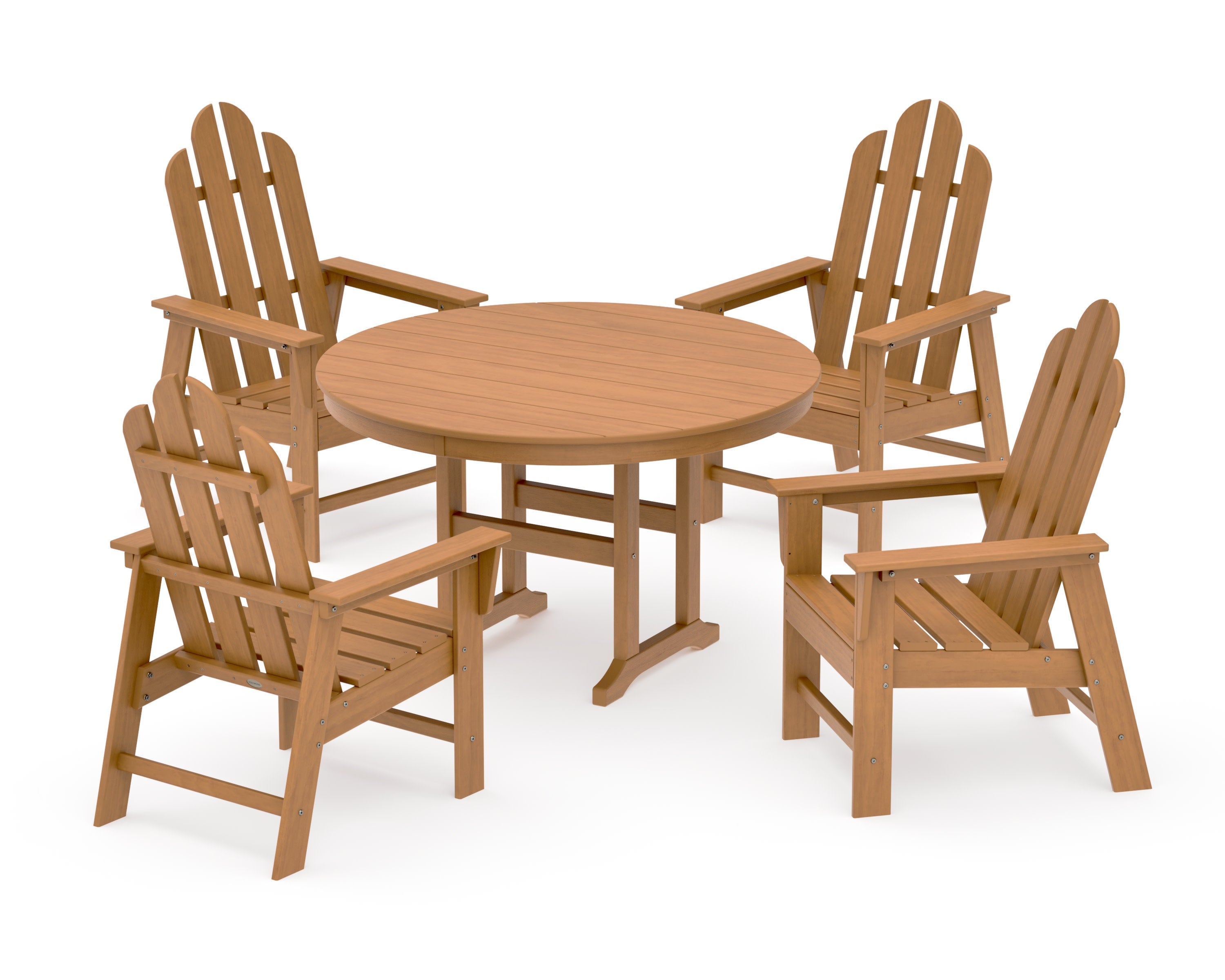 Long Island 5-Piece Round Farmhouse Dining Set in Natural