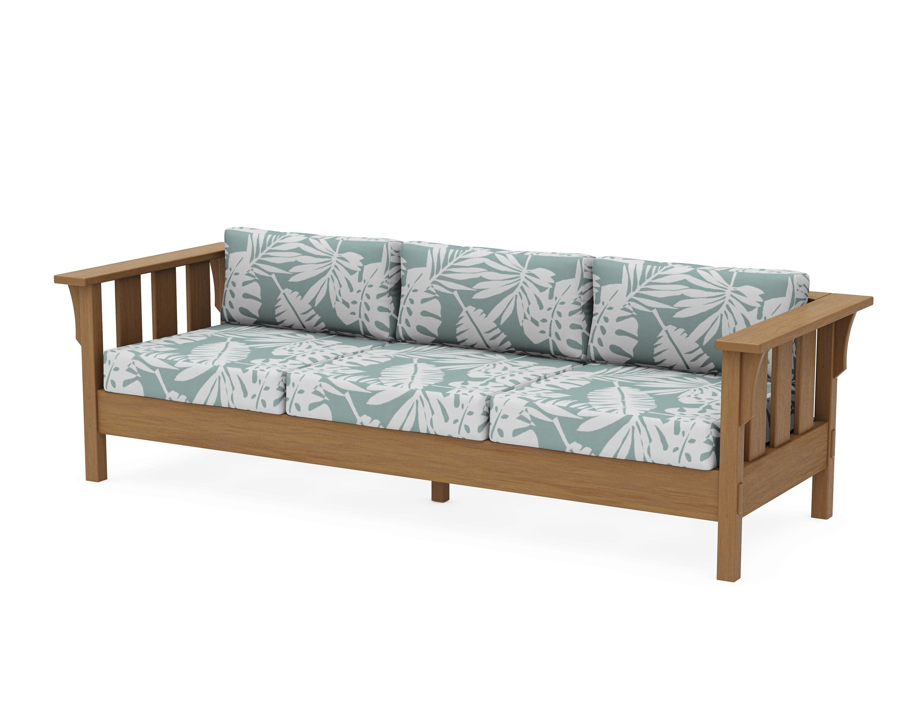 Acadia Deep Seating Sofa in Natural / Leaf Glacier Spa