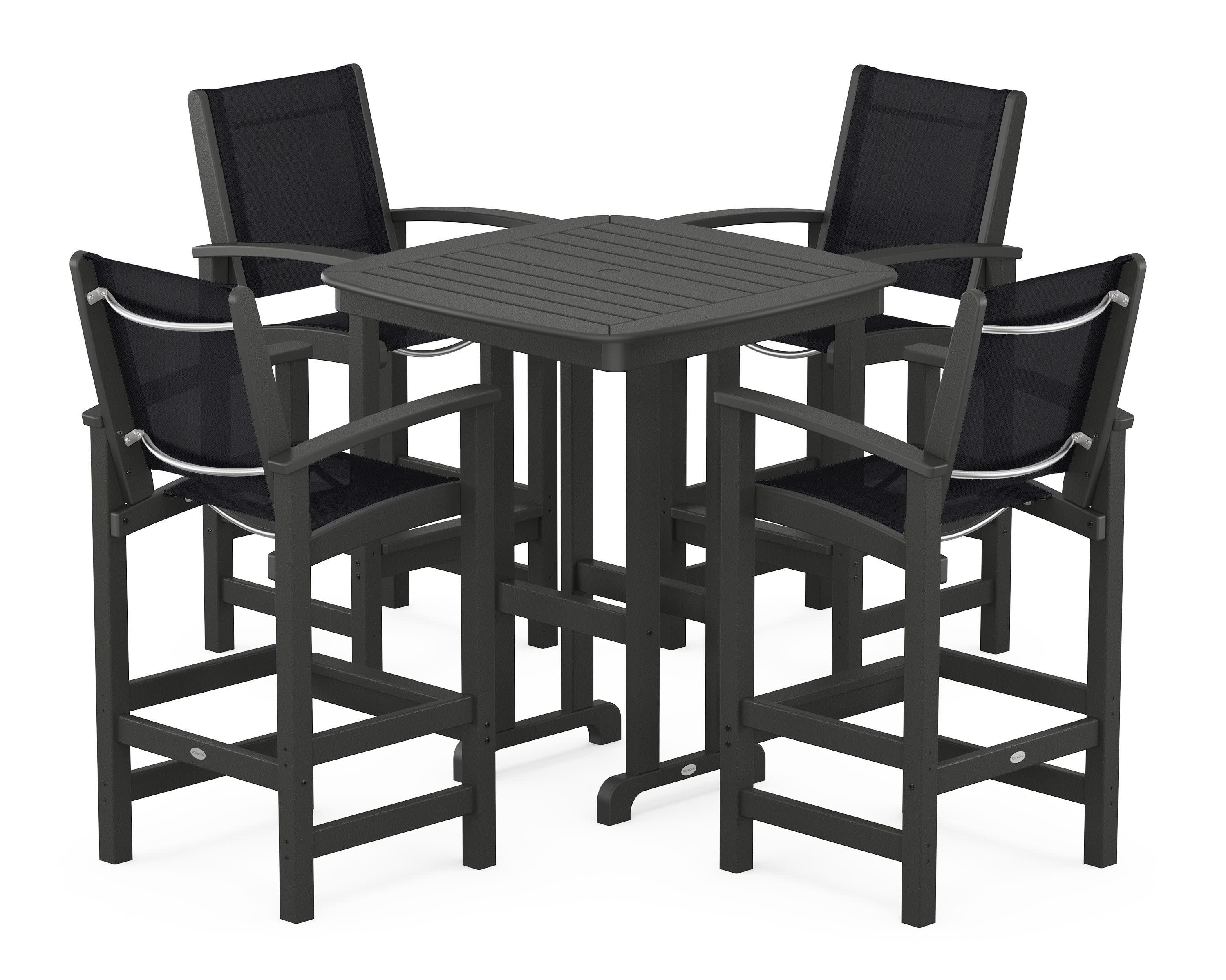 Coastal 5-Piece Bar Set in Black / Black Sling