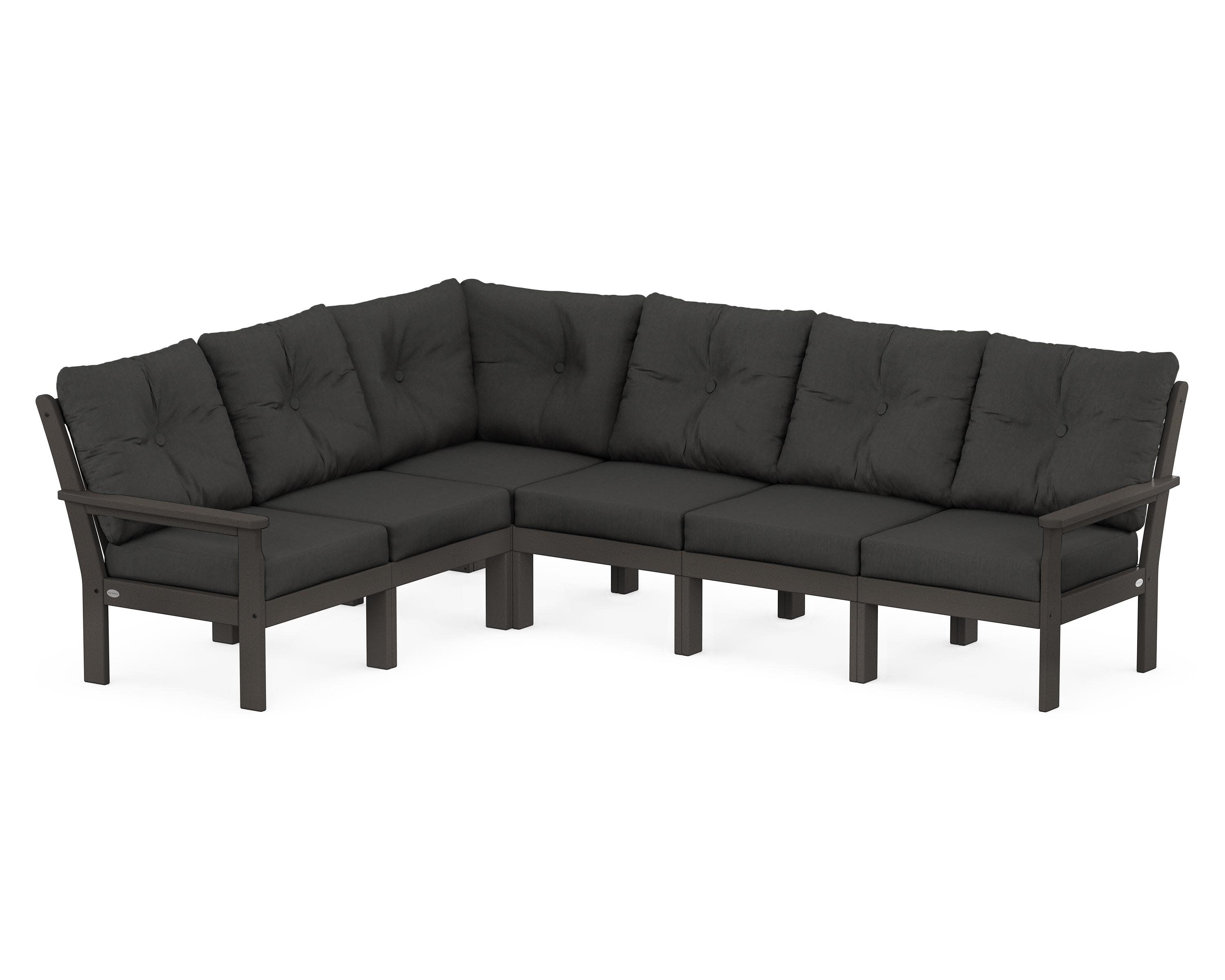Vineyard 6-Piece Sectional in Vintage Coffee / Spectrum Carbon