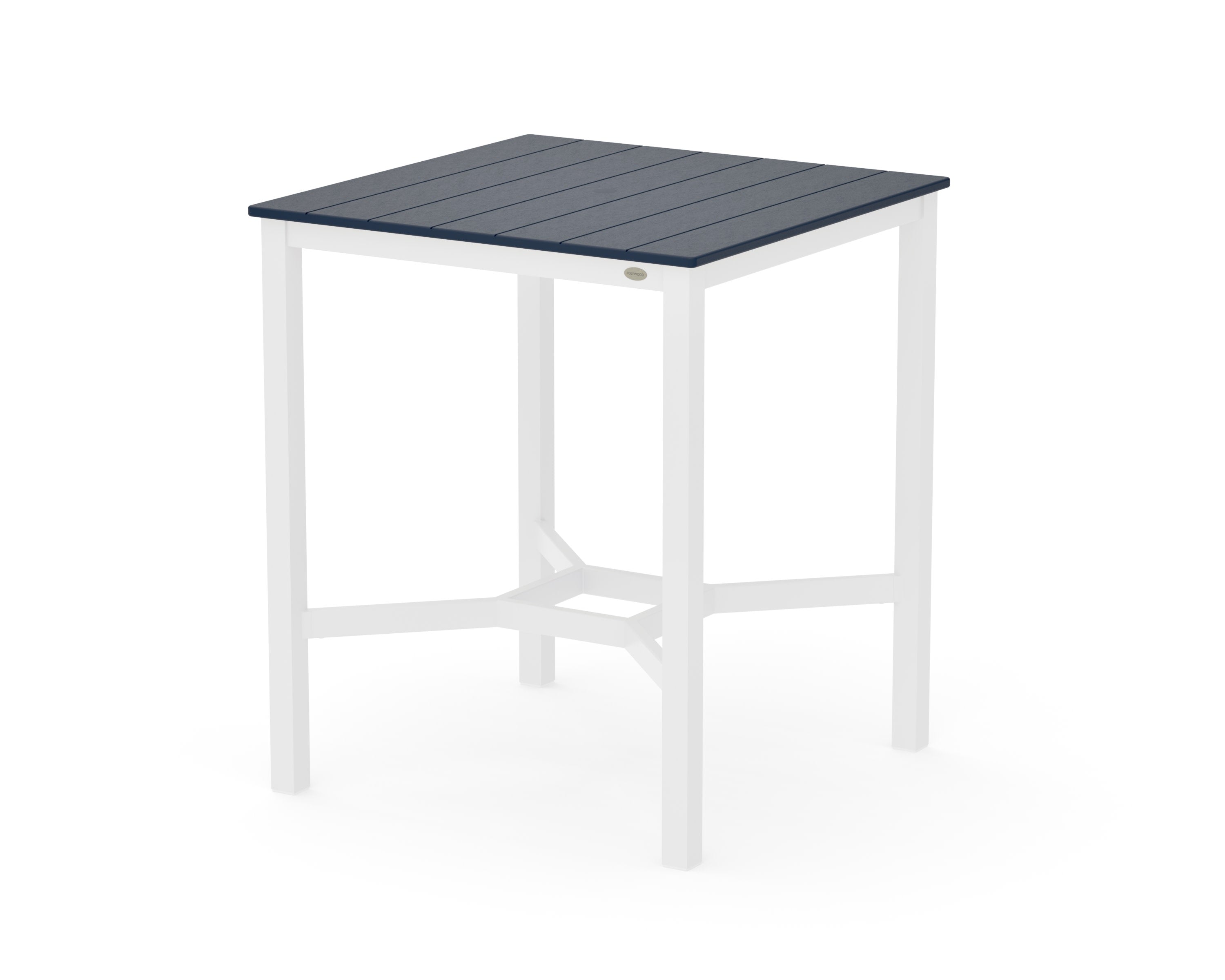 Main Street 36 x 36 Bar Table in White / Navy