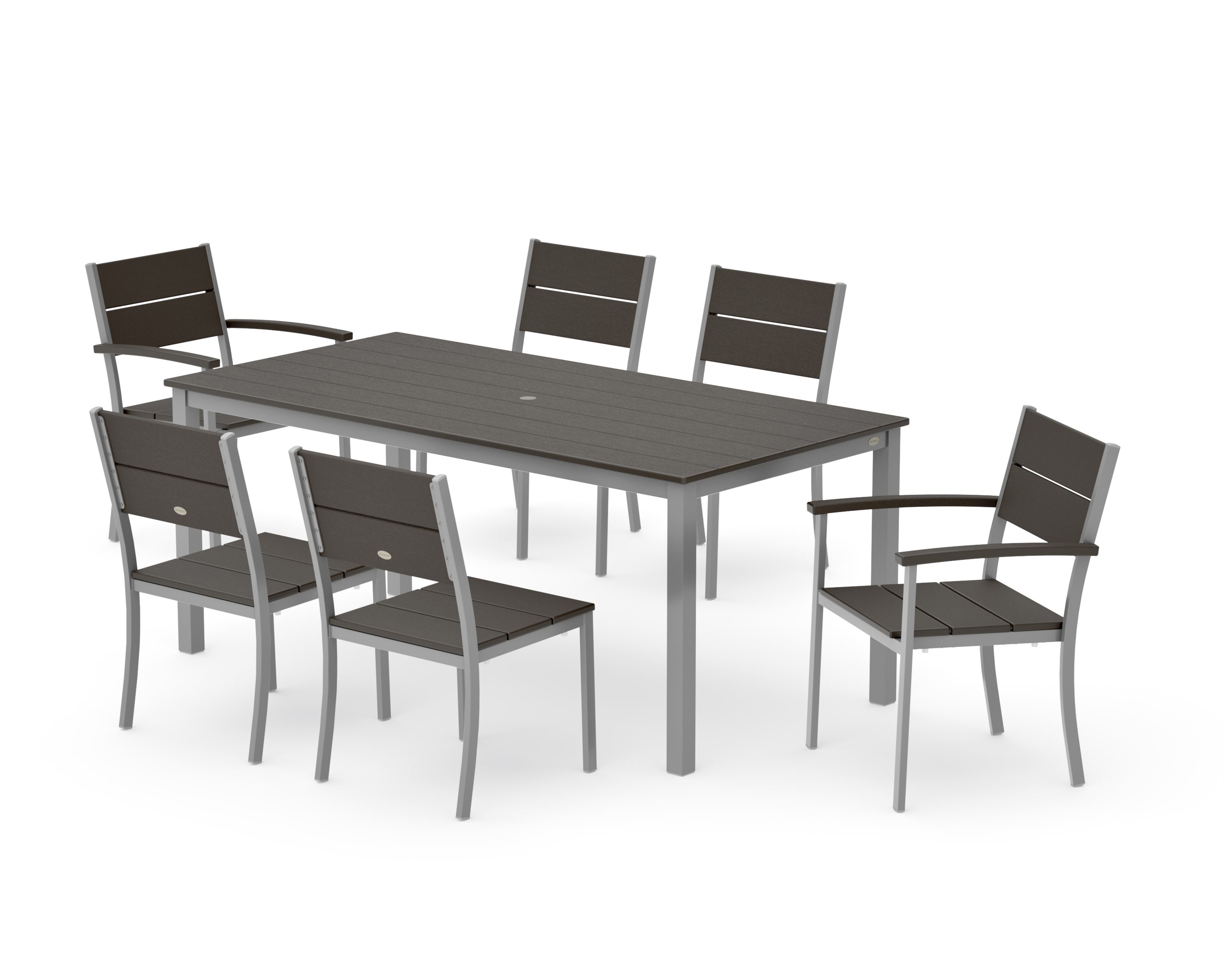 Main Street 7-Piece Dining Set in Silver / Vintage Coffee