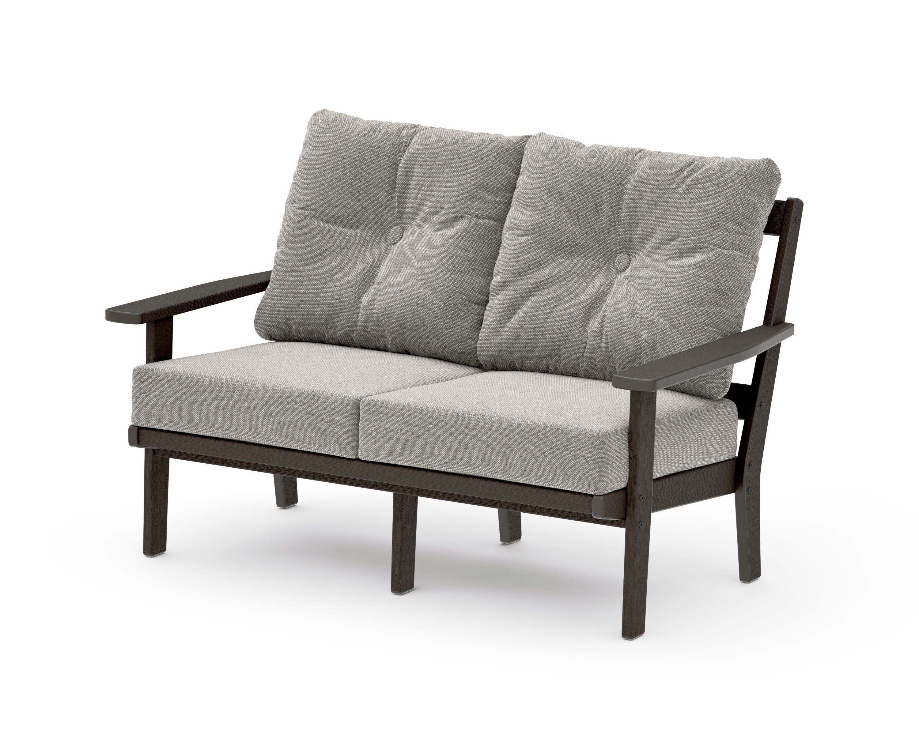Prairie Deep SeatingLoveseat in Vintage Coffee / Weathered Tweed
