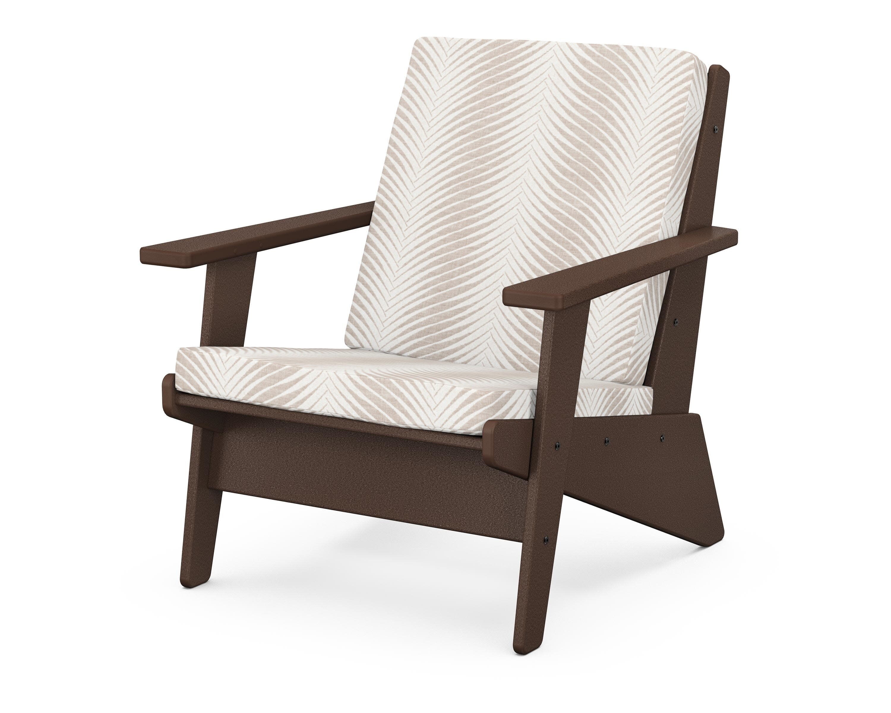 Riviera Modern Lounge Chair in Mahogany / Clock Out Cloud