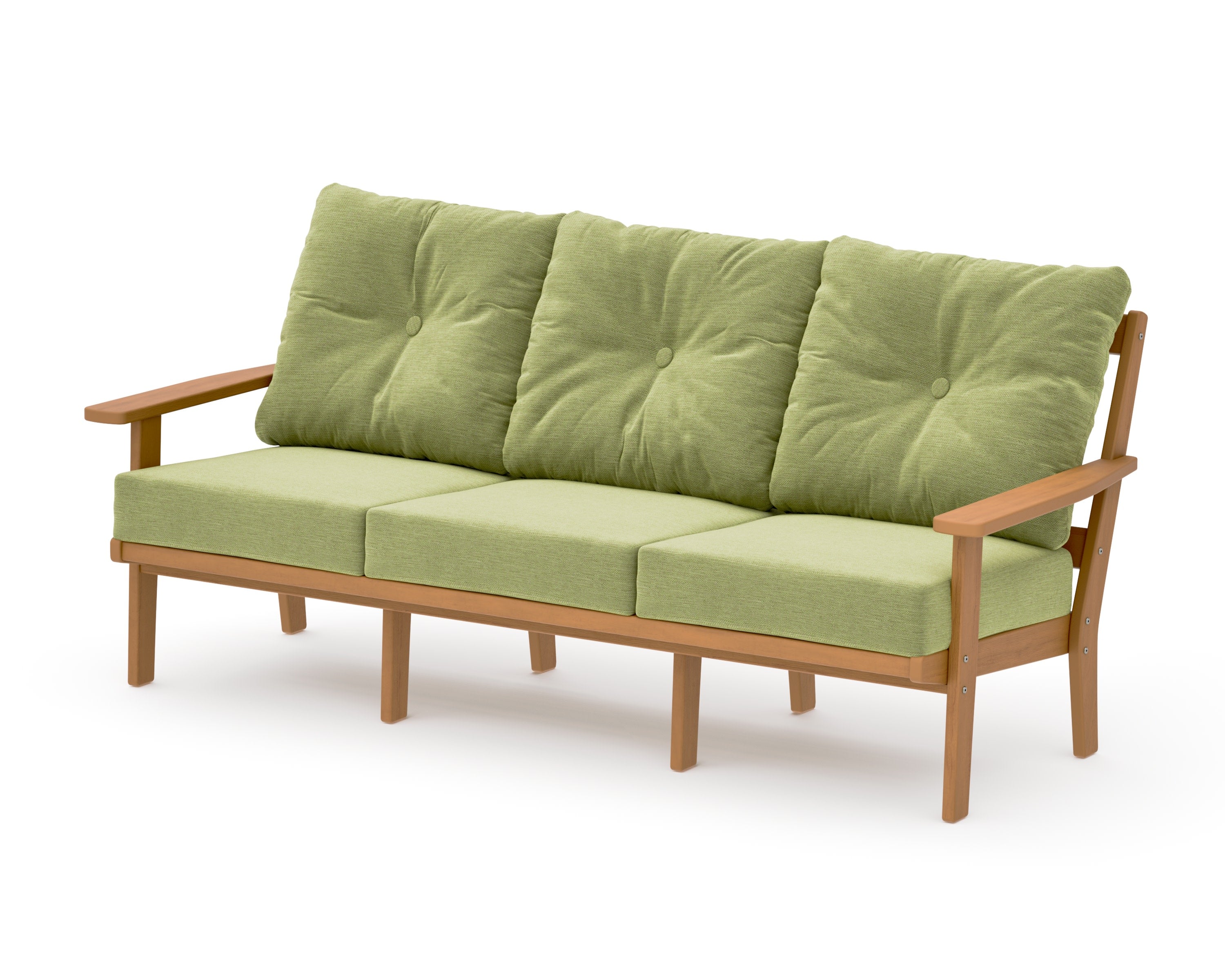 PrairieDeep Seating Sofa in Natural / Chartreuse Boucle