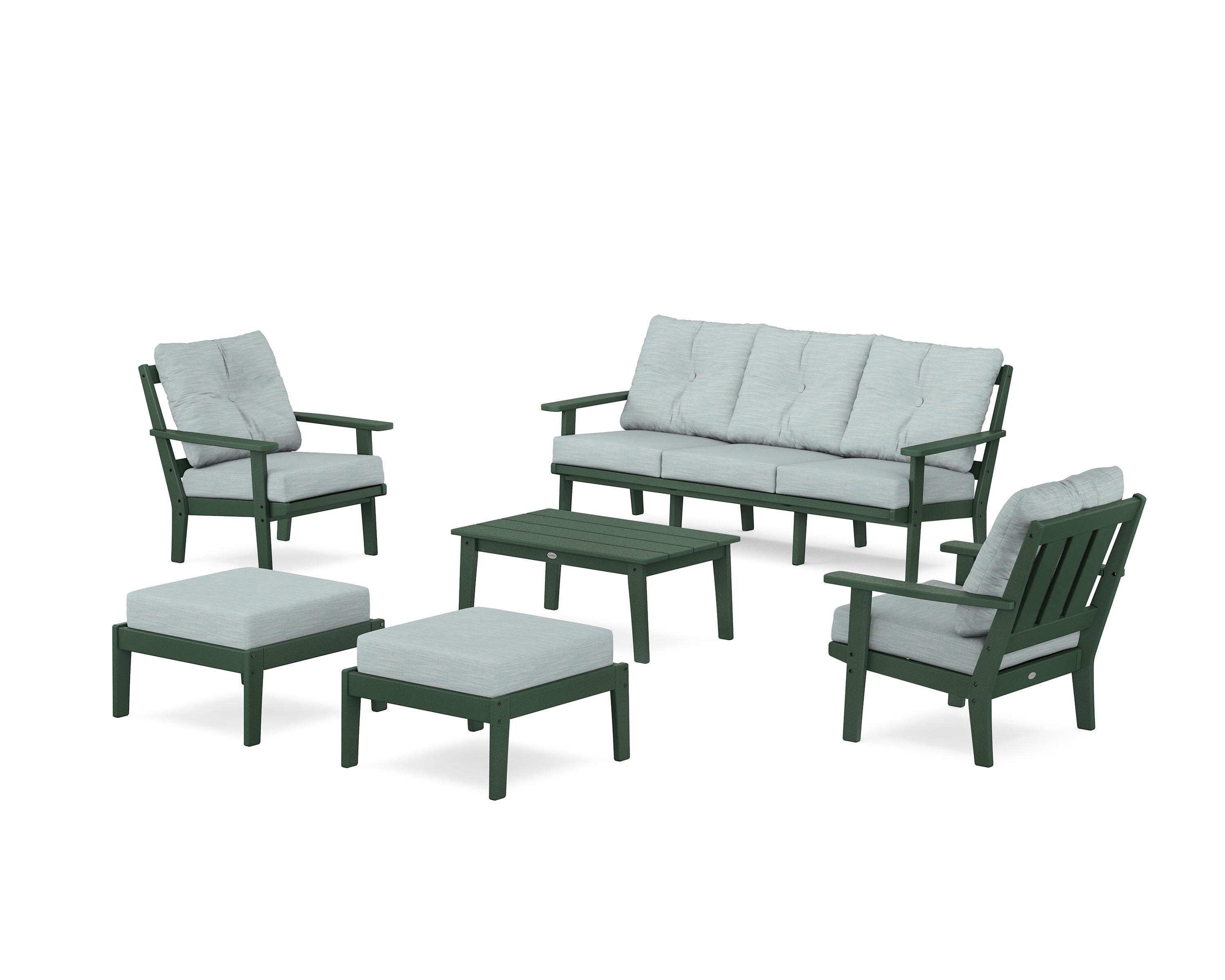 Oxford 6-Piece Lounge Sofa Set in Green / Soothe Mist