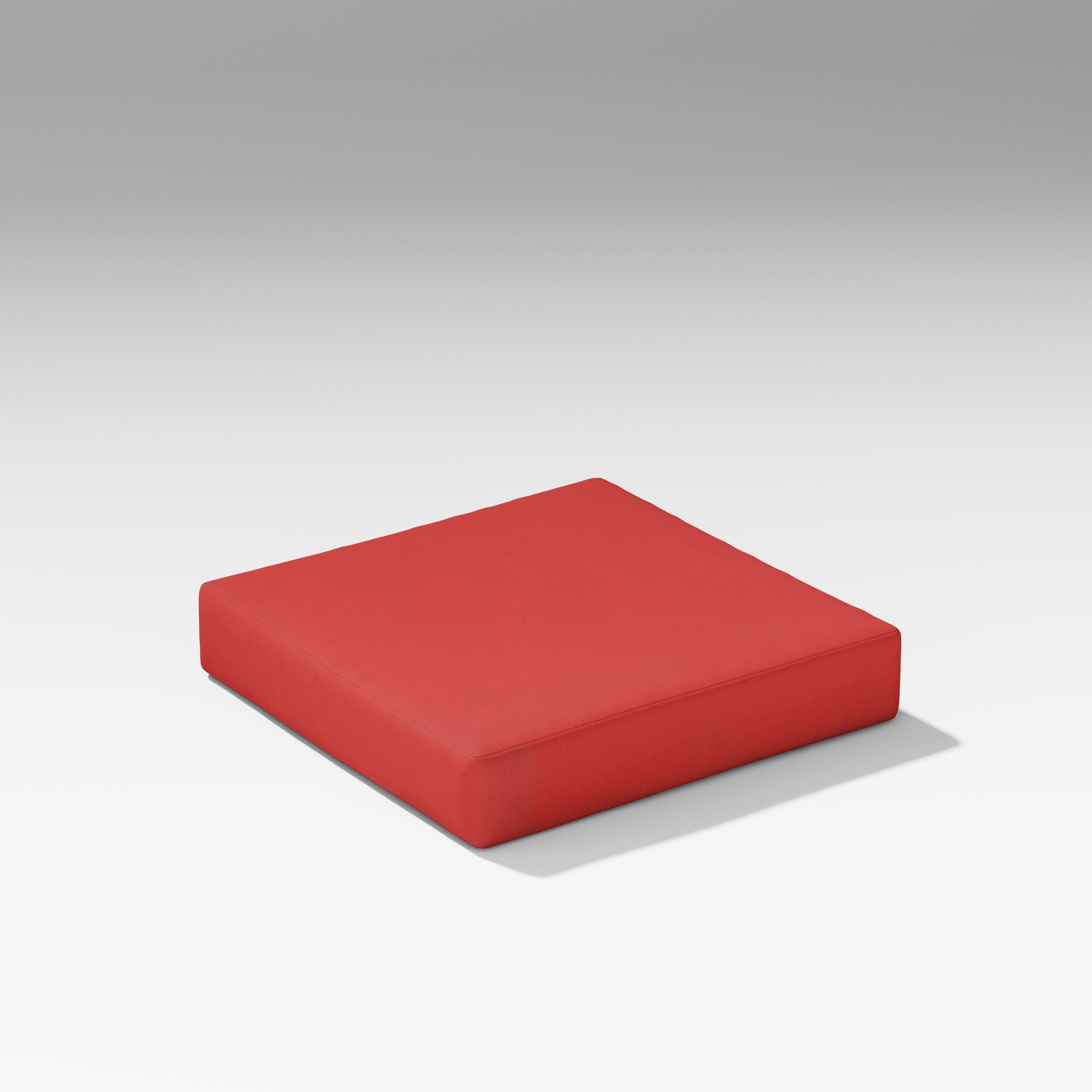 Latitude Modular Ottoman Seat Cushion in Crimson Linen
