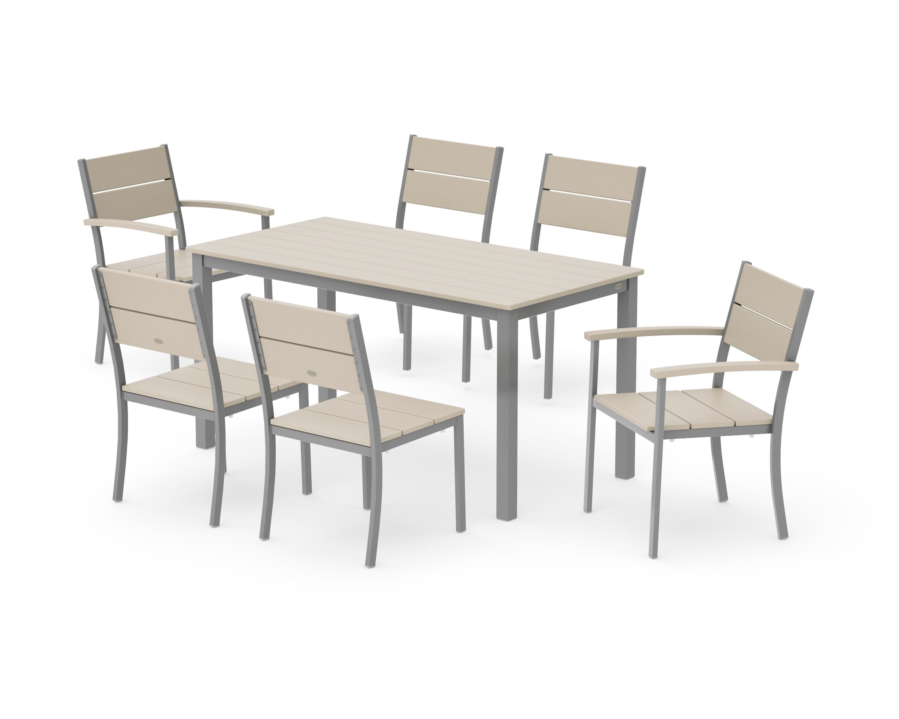 Main Street 7-Piece Dining Set in Silver / Sand