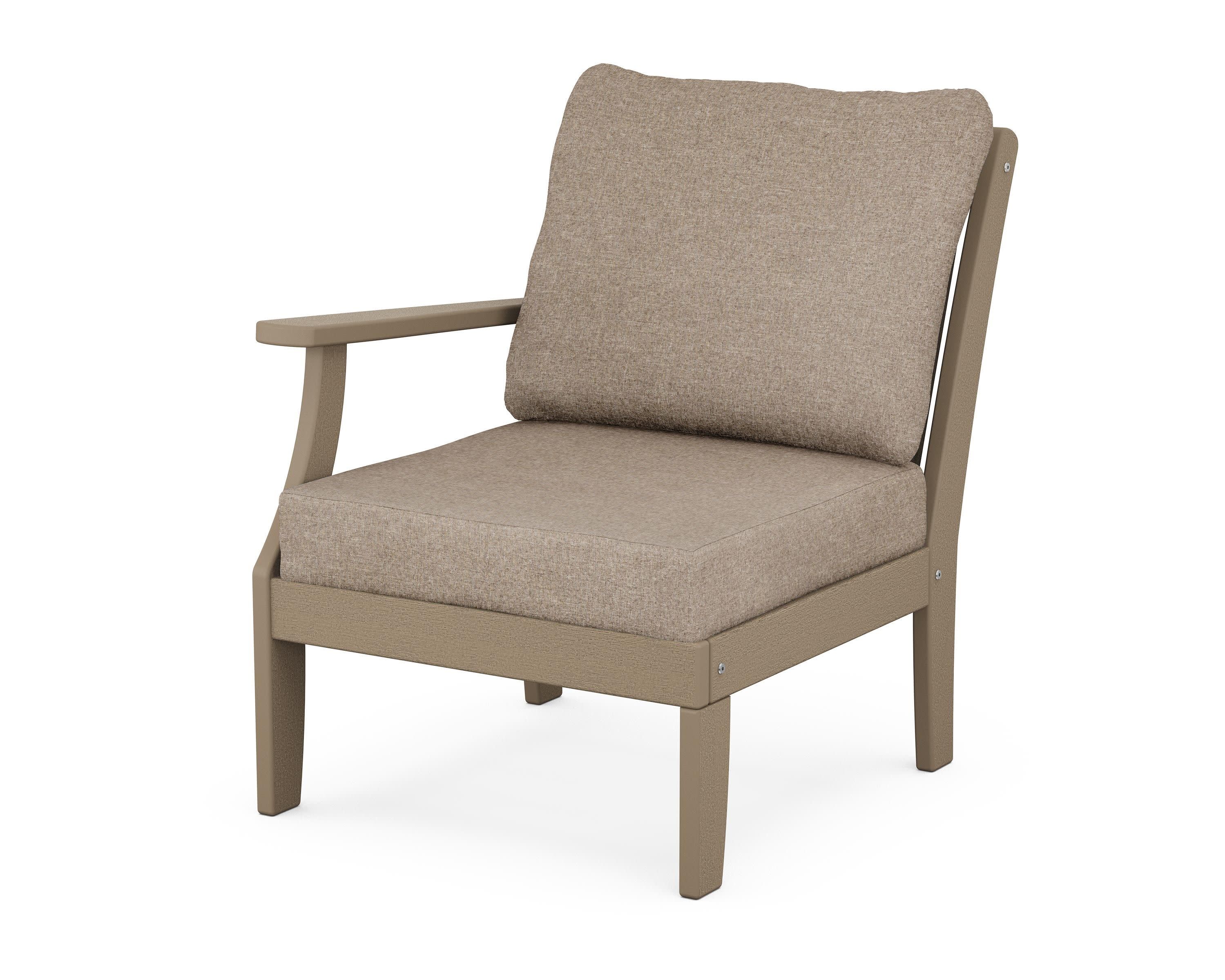 Braxton Modular Left Arm Chair in Vintage Sahara / Spiced Burlap