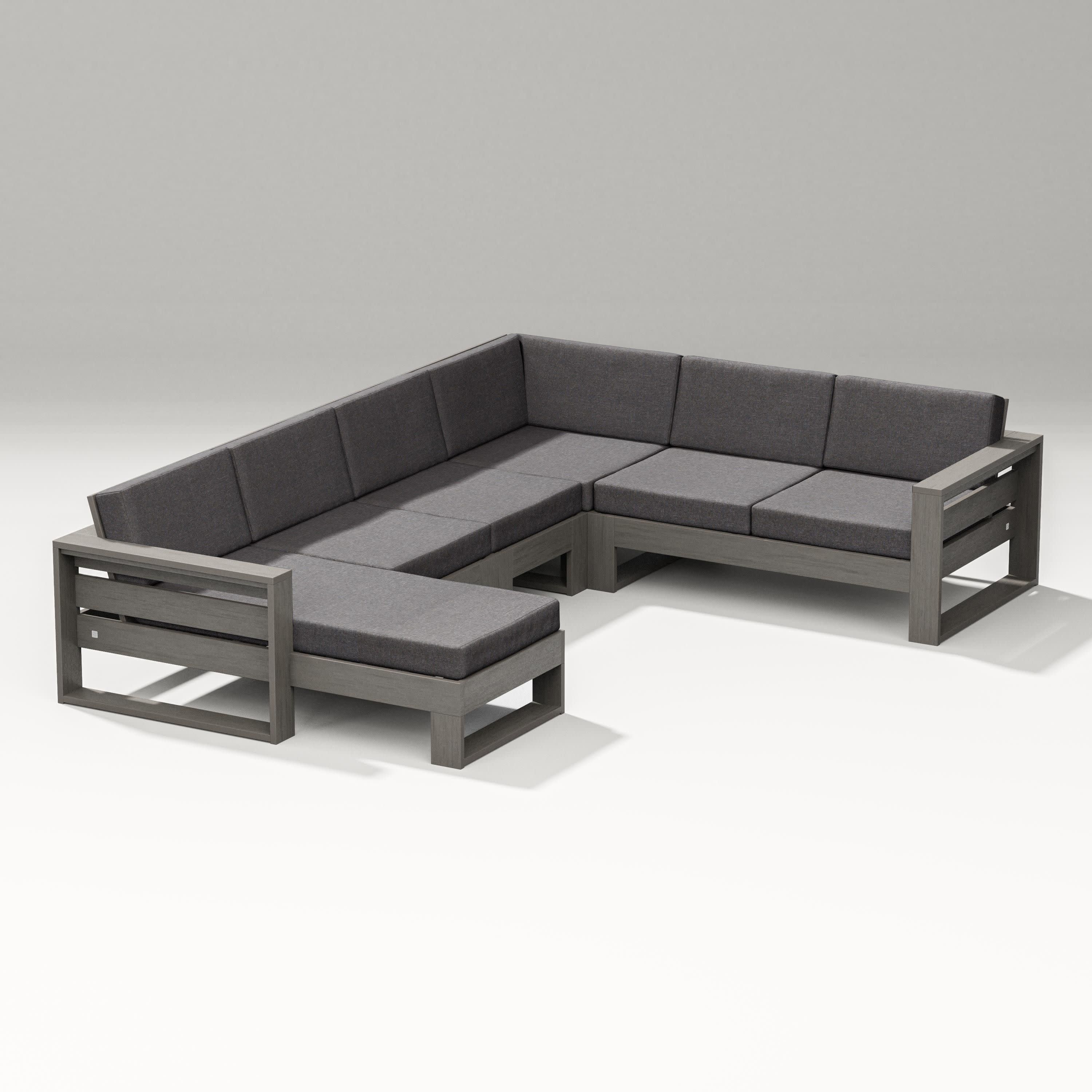 Latitude Corner Sectional with Left Chaise in Driftwood / Ash Charcoal