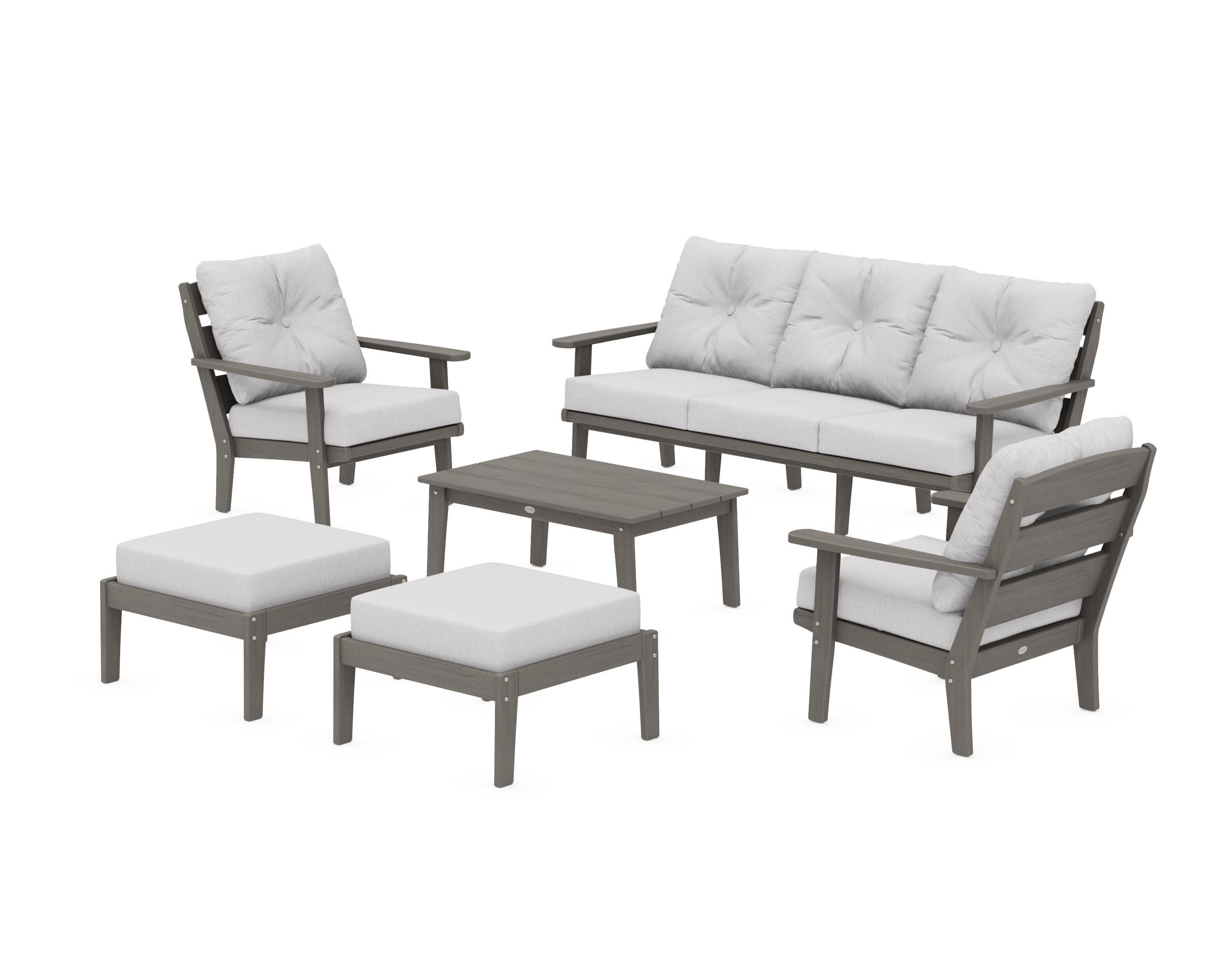 Lakeside 6-Piece Lounge Sofa Set in Driftwood / Granite