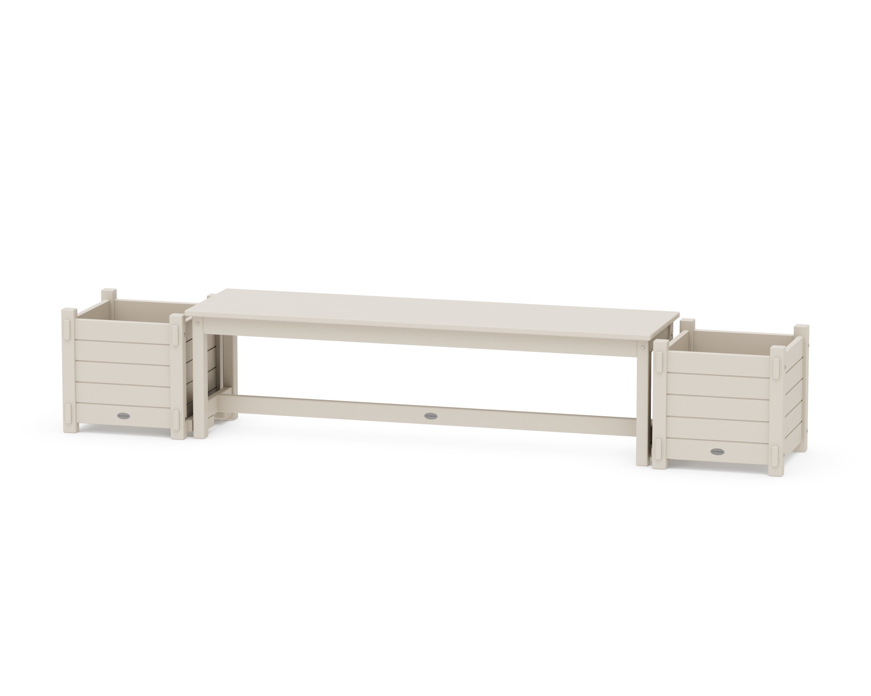 60" Nautical Straight Planter Bench Set in Sand