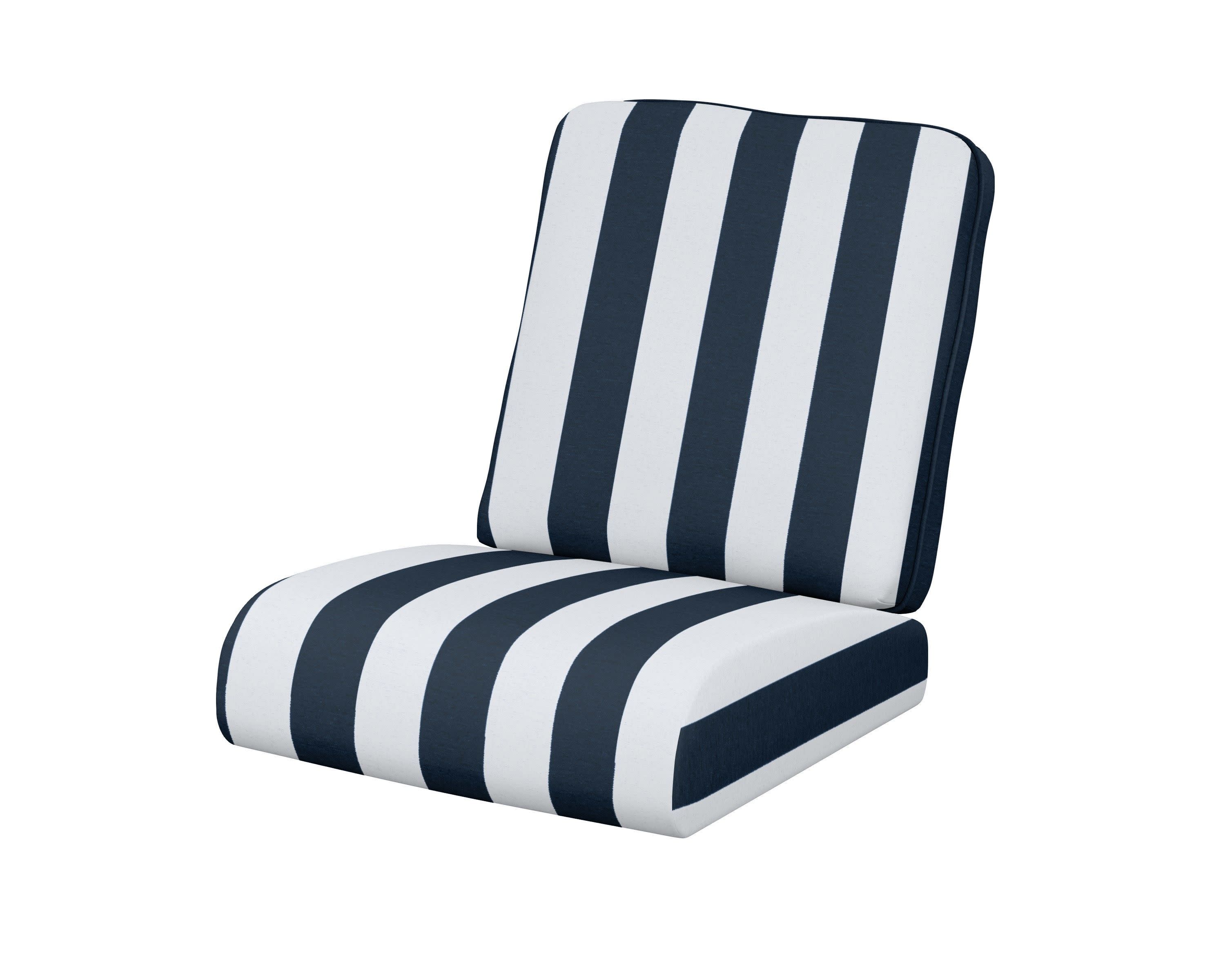 Club Seat/Back Cushion in Cabana Stripe Marine Indigo