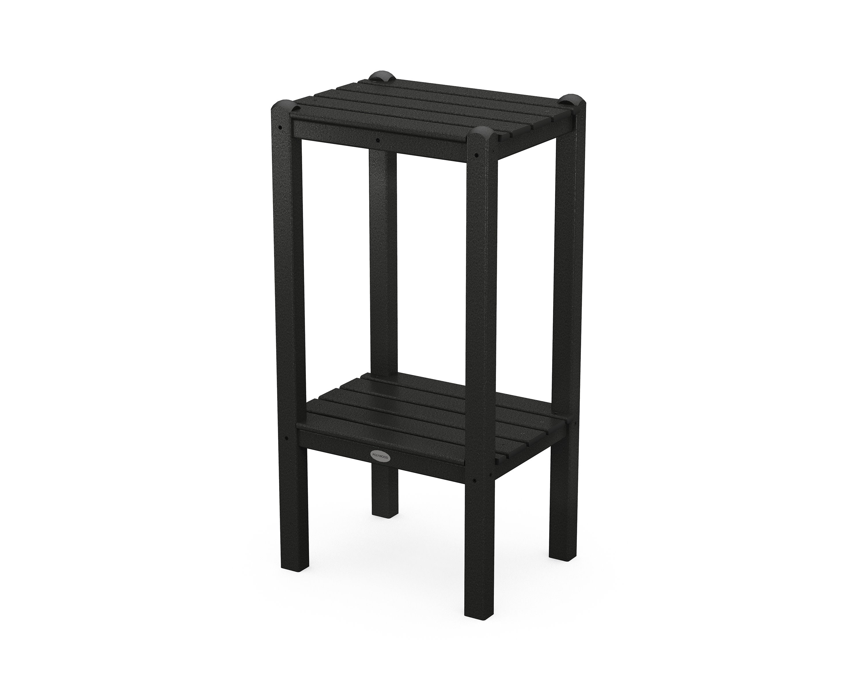 Two Shelf Bar Side Table in Black