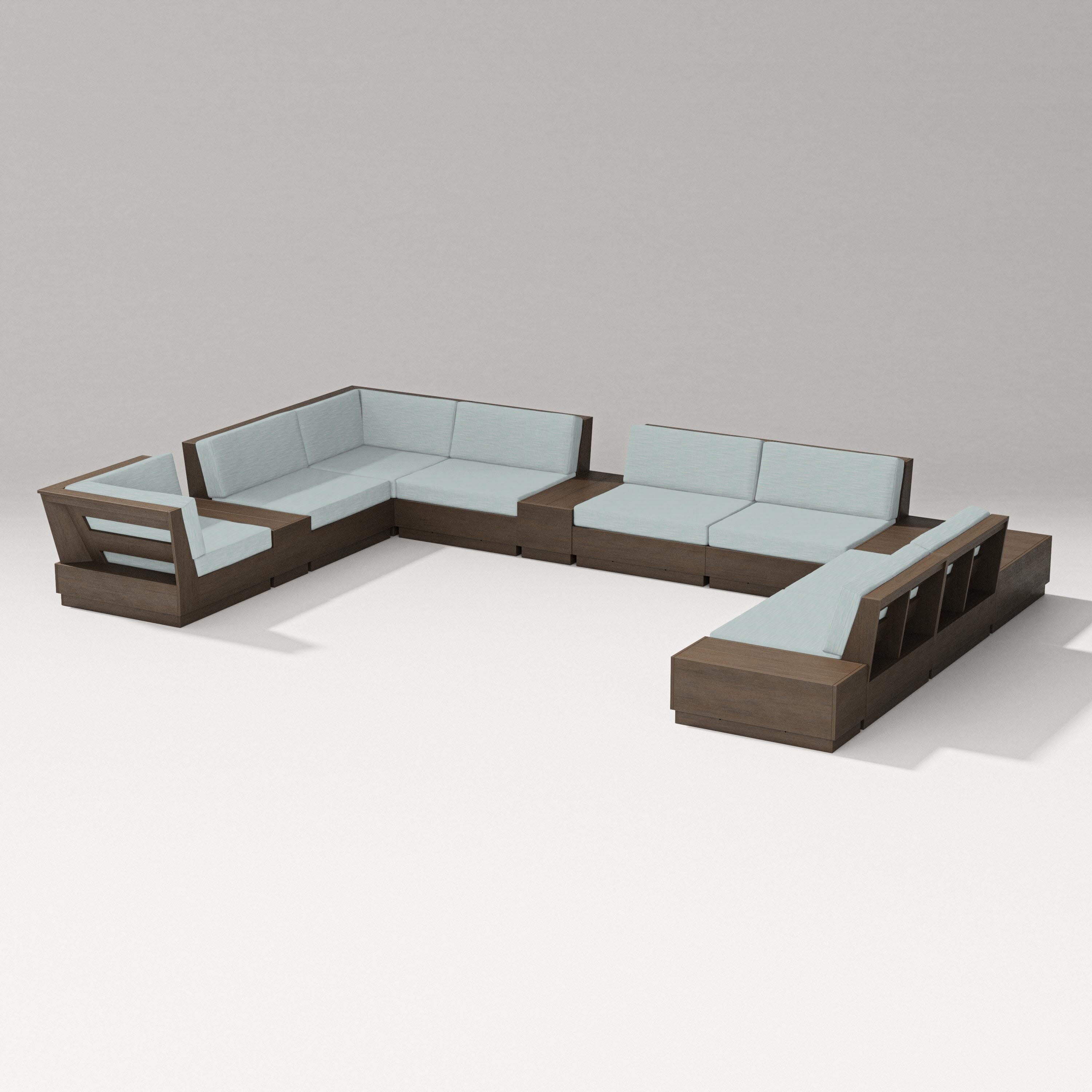 Elevate 12-Piece Conversation Sectional Set in Kona / Soothe Mist