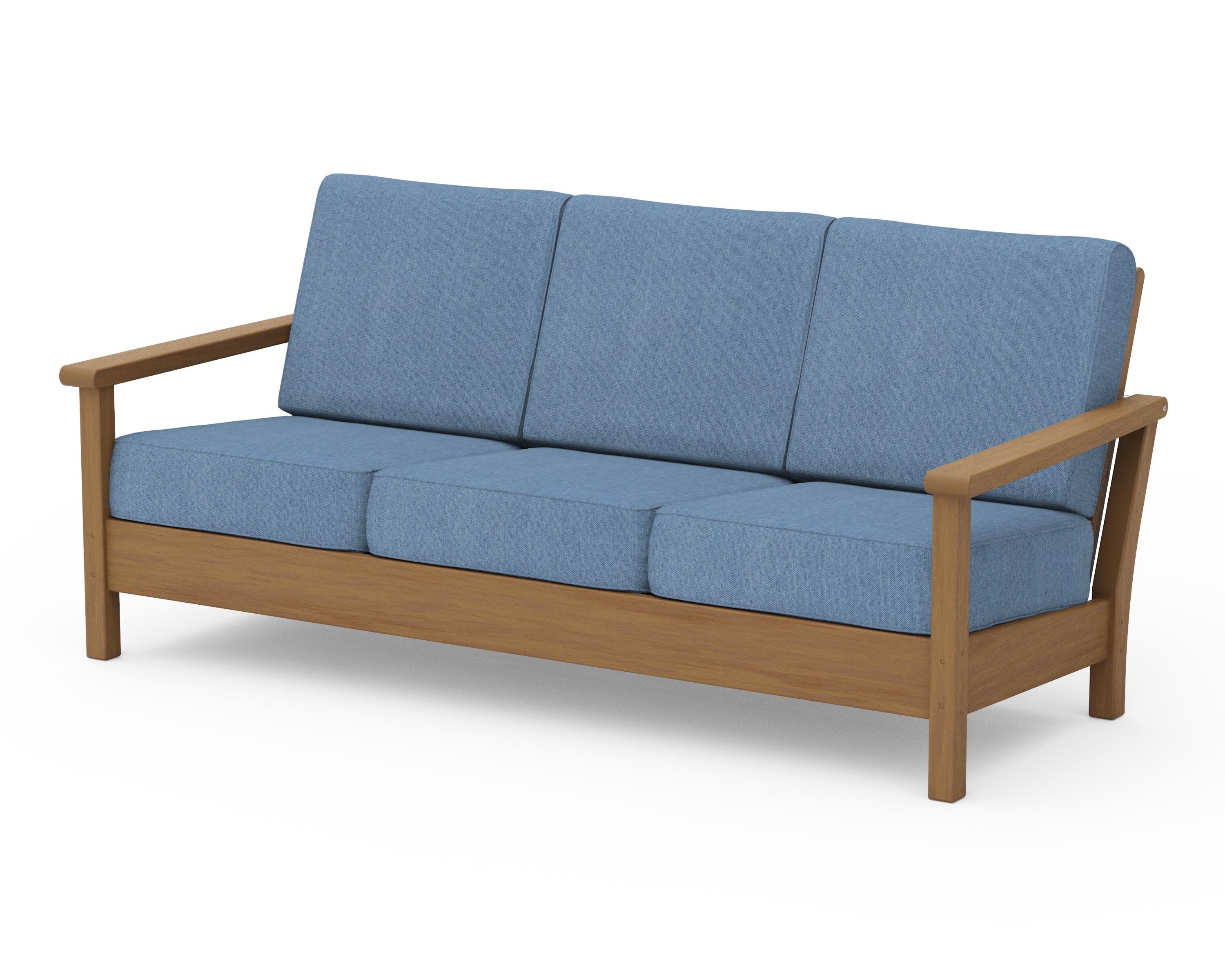 Harbour Deep Seating Sofa in Natural / Sky Blue
