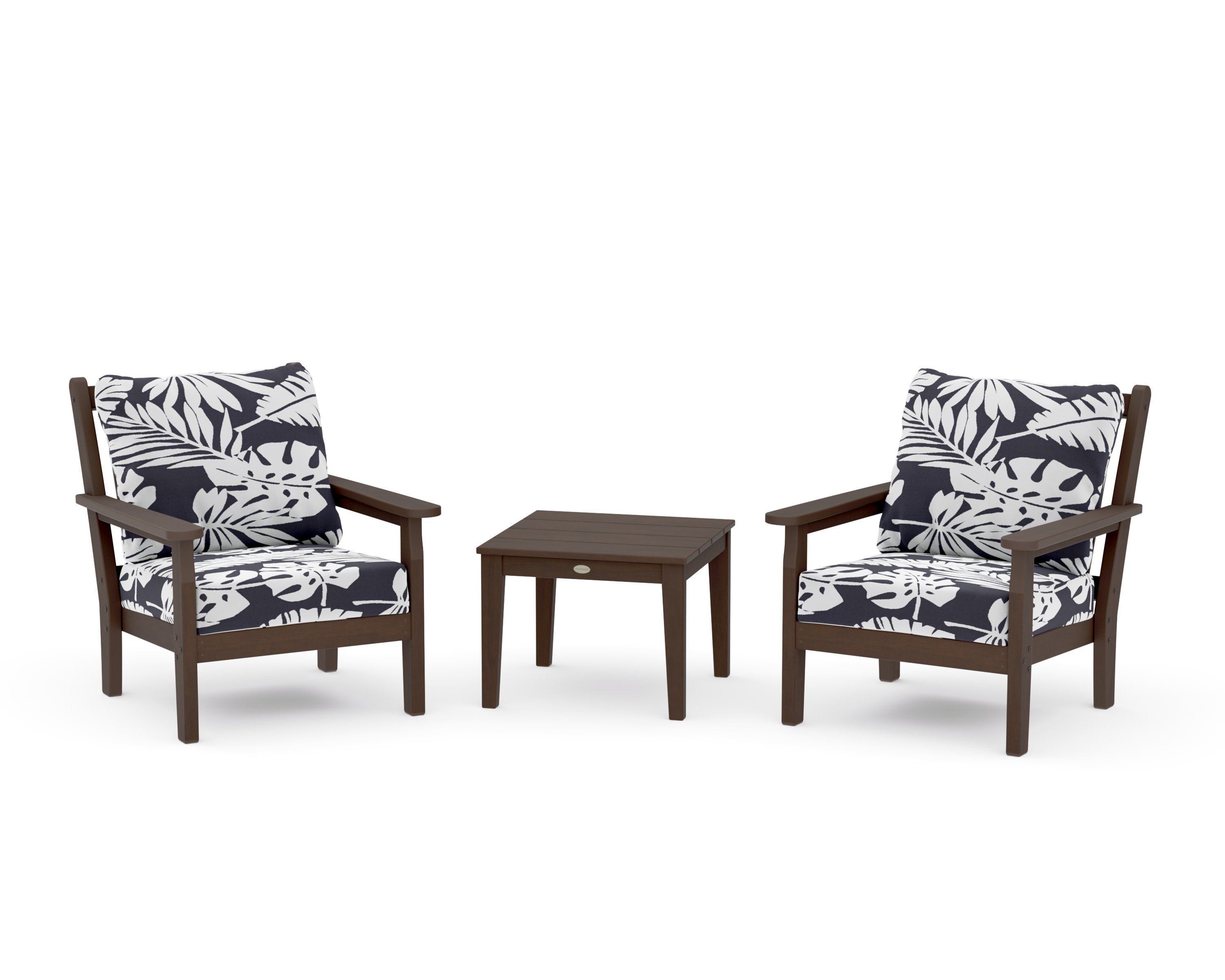 Chippendale 3-Piece Deep Seating Set in Kona / Leaf Navy
