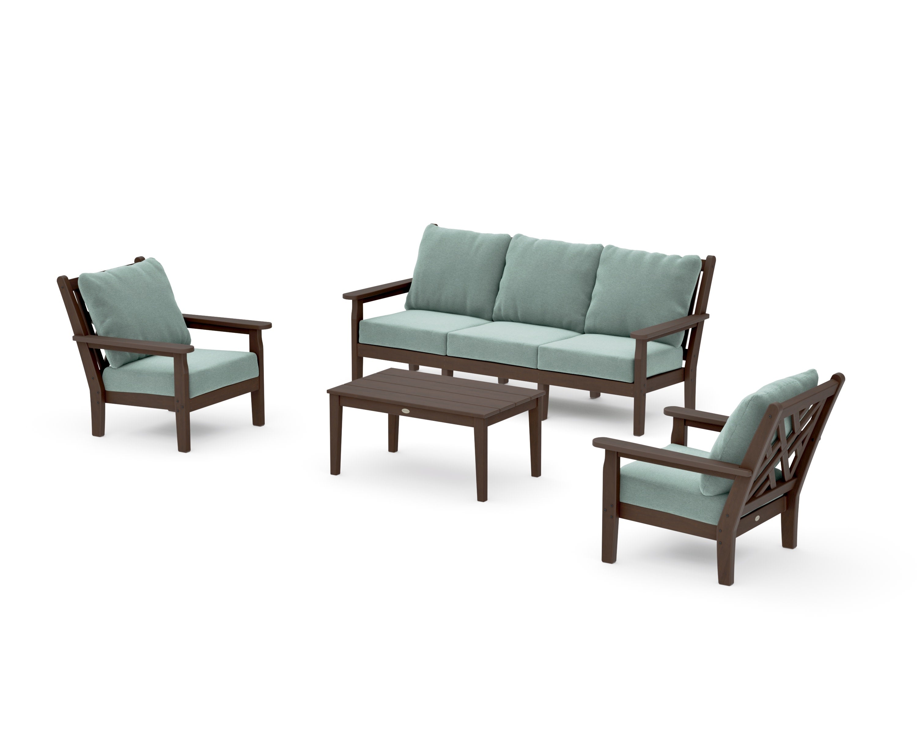 Chippendale 4-Piece Deep Seating Set with Sofa in Kona / Glacier Spa
