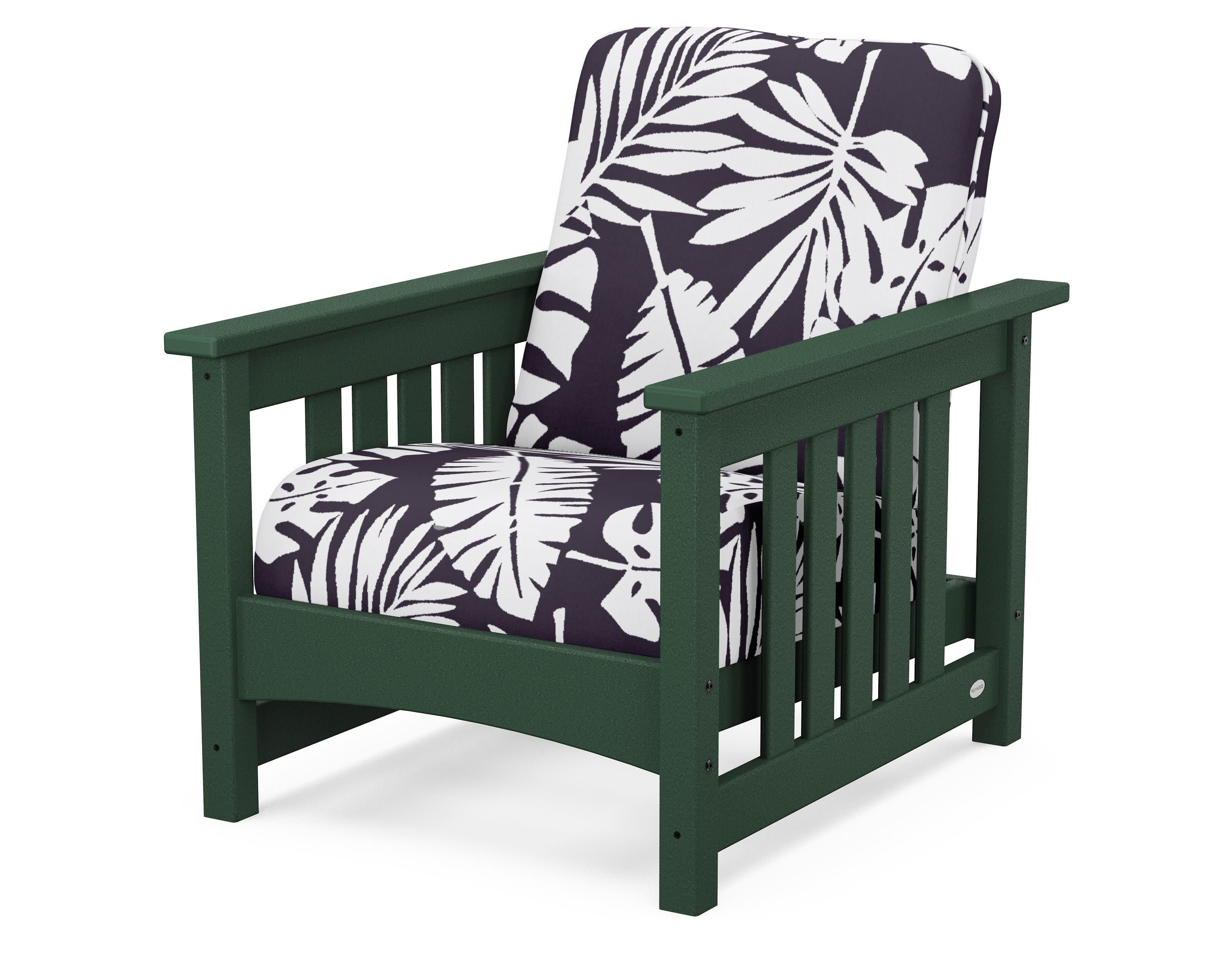 Club Mission Chair in Green / Leaf Navy