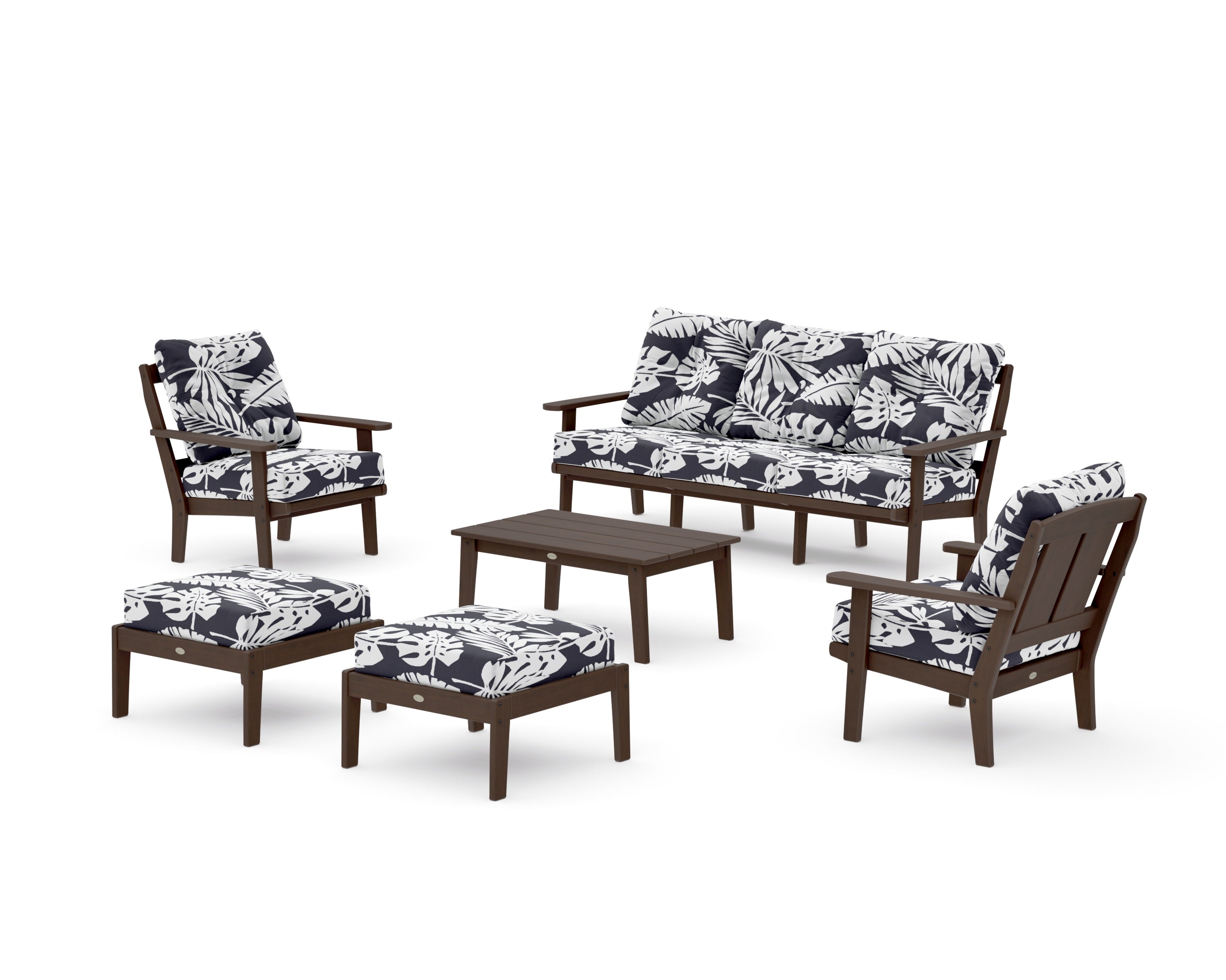 Mission 6-Piece Lounge Sofa Set in Kona / Leaf Navy