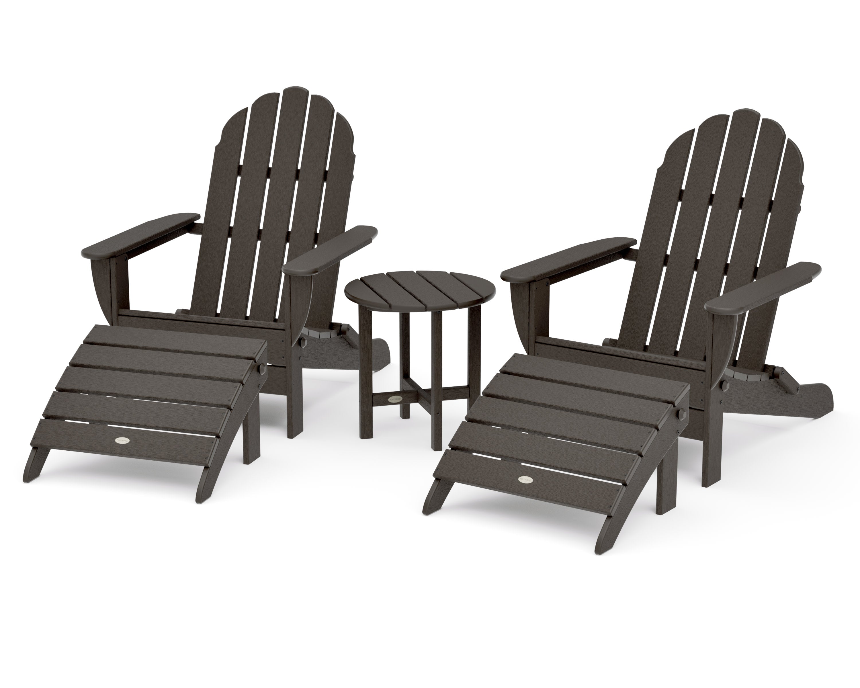 Classic Oversized Adirondack 5-Piece Casual Set in Vintage Coffee