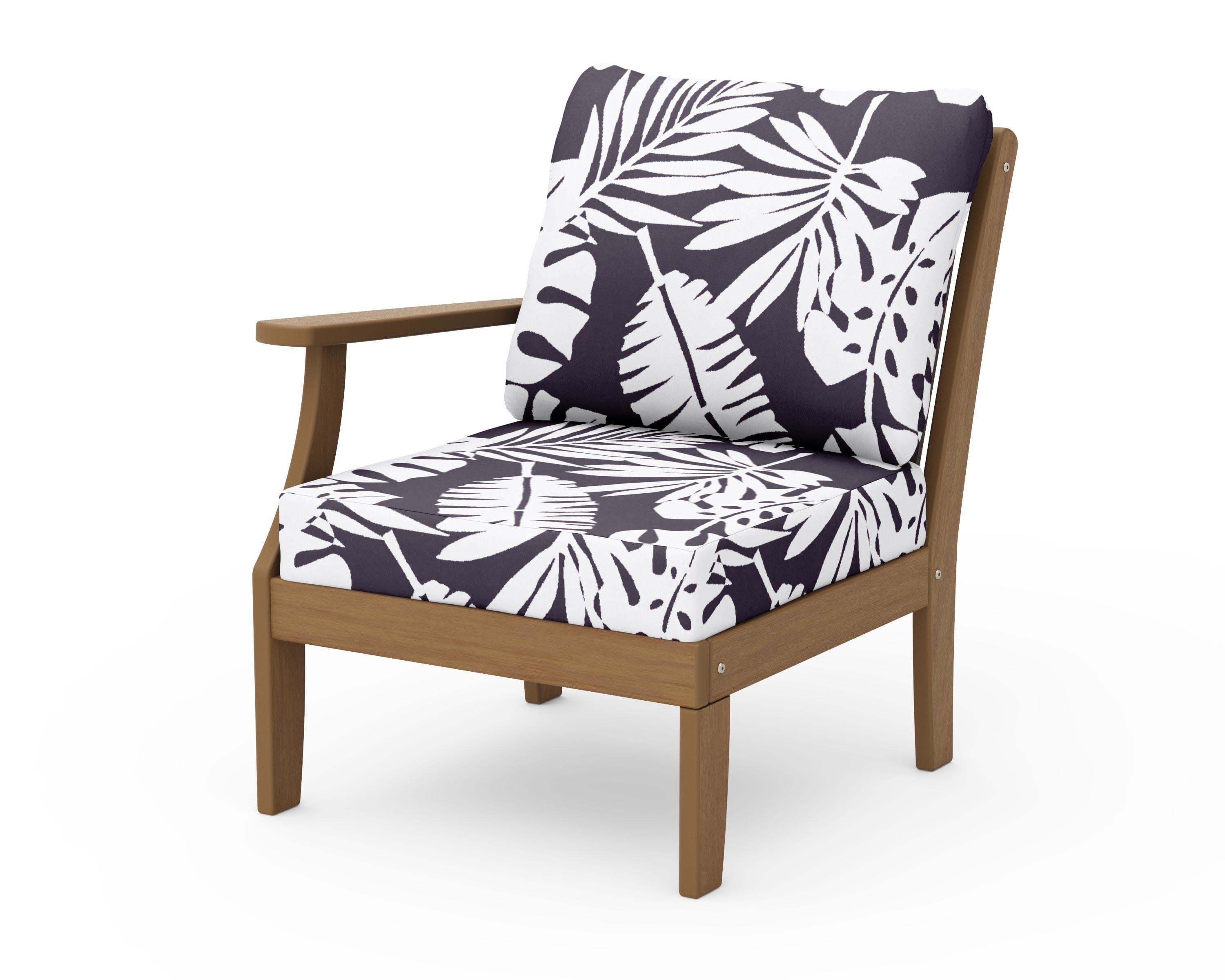 Braxton Modular Left Arm Chair in Natural / Leaf Navy