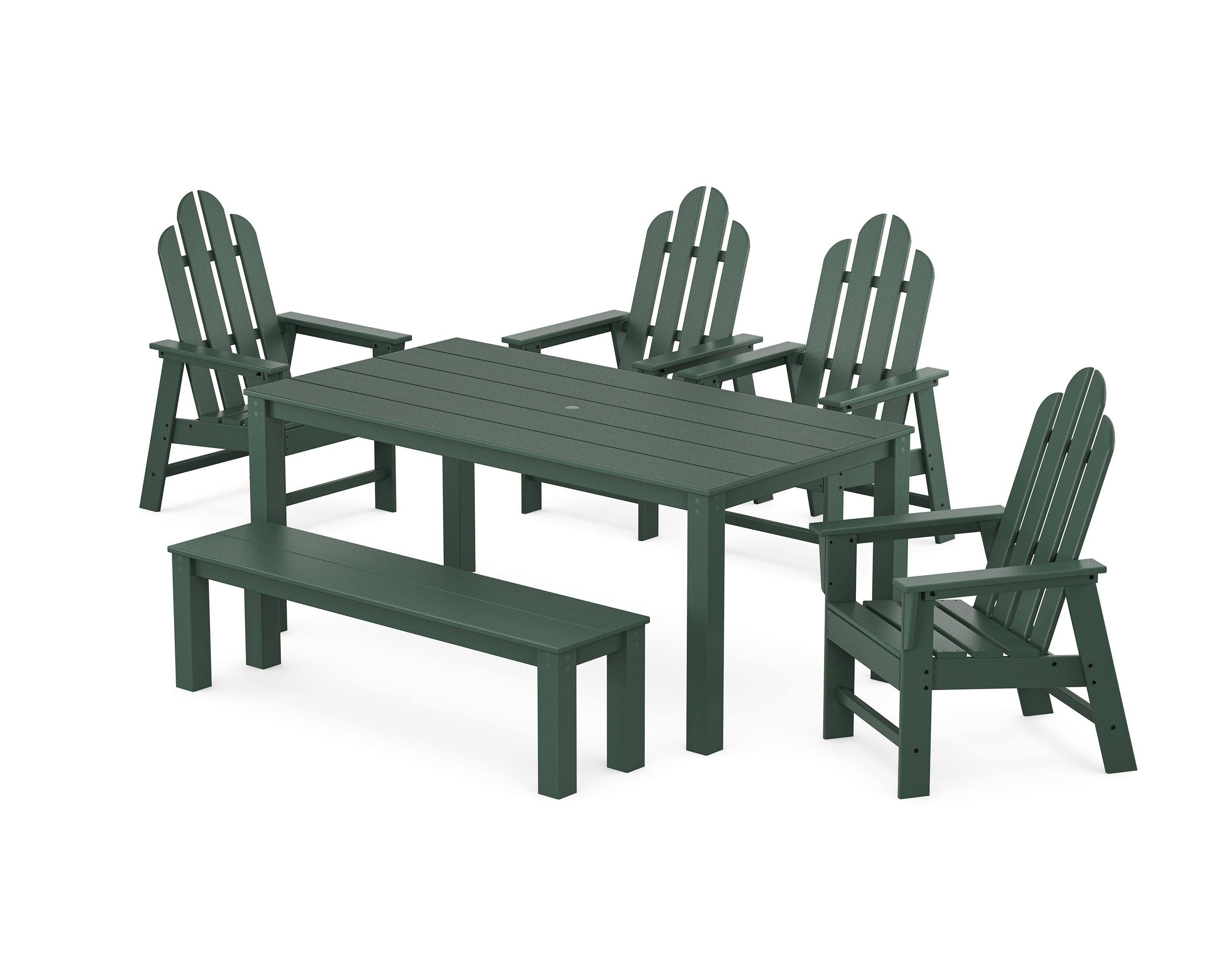 Long Island 6-Piece Parsons Dining Set with Bench in Green