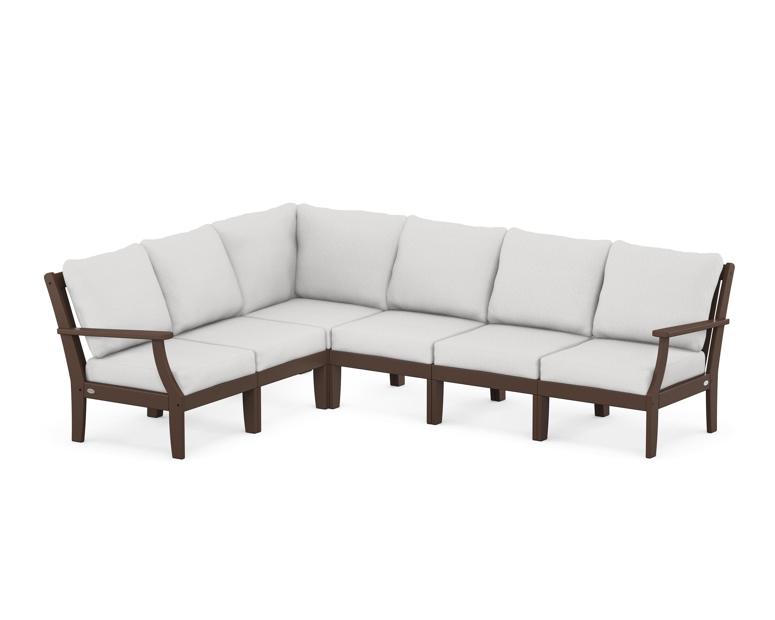Braxton Modular 6-Piece Deep Seating Set in Mahogany / Diamond in the Rough