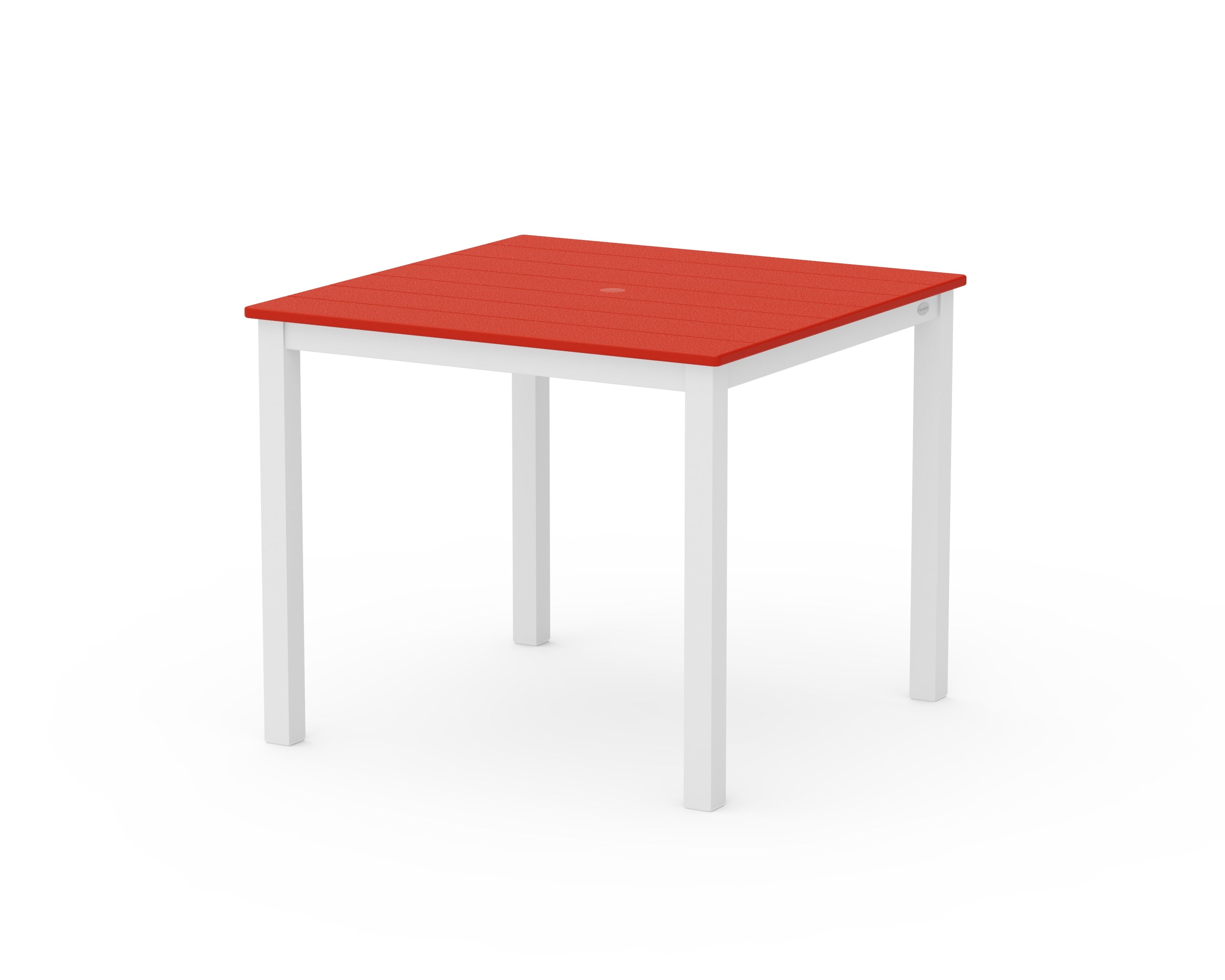 Main Street 36" x 36" Dining Table in White / Sunset Red